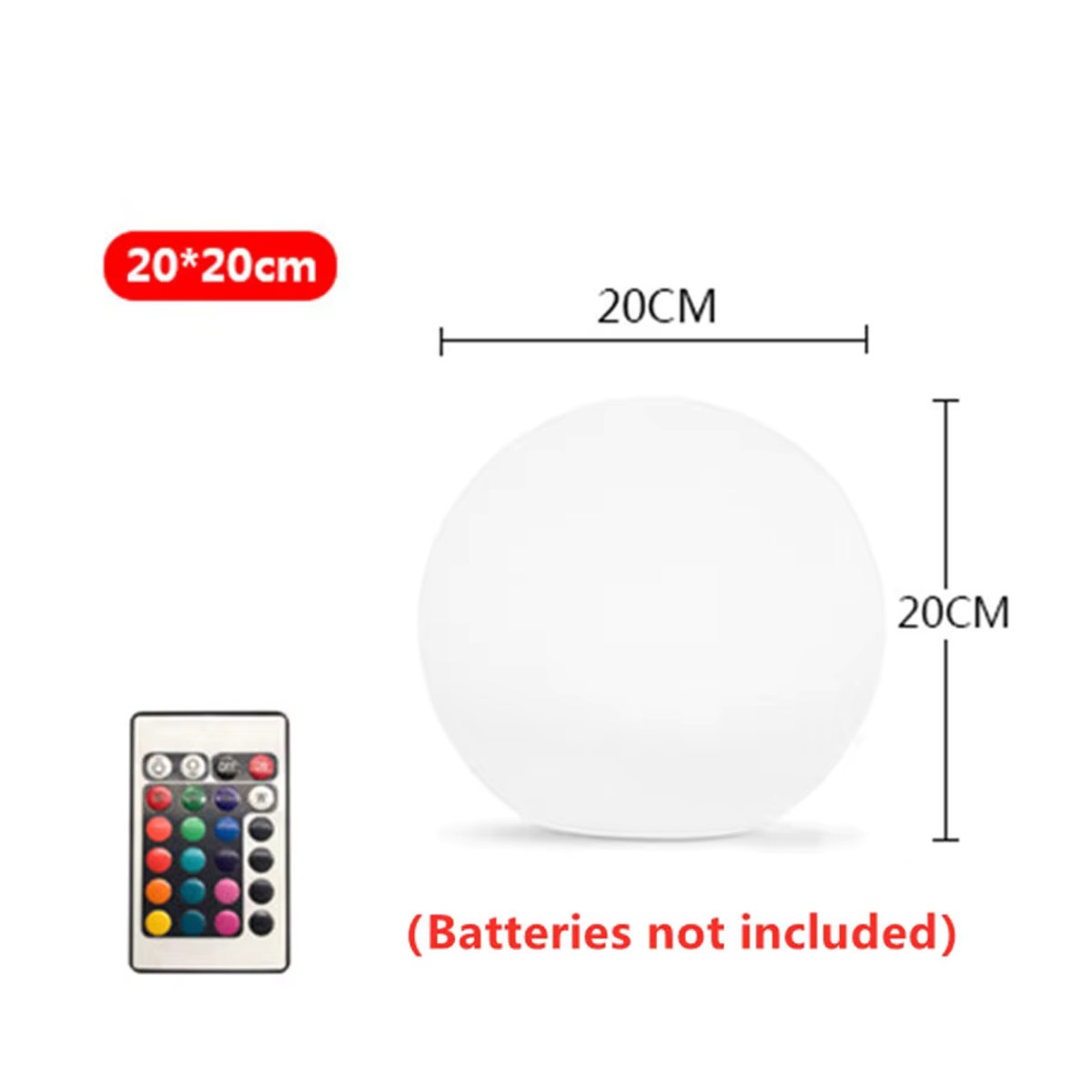 PAMNNY LED Kugelleuchte Bunt mit Fernbedienung für Garten und Schlafzimmer B/T/H: 25 x 20 x 15 cm und 10 cm - Bild 6