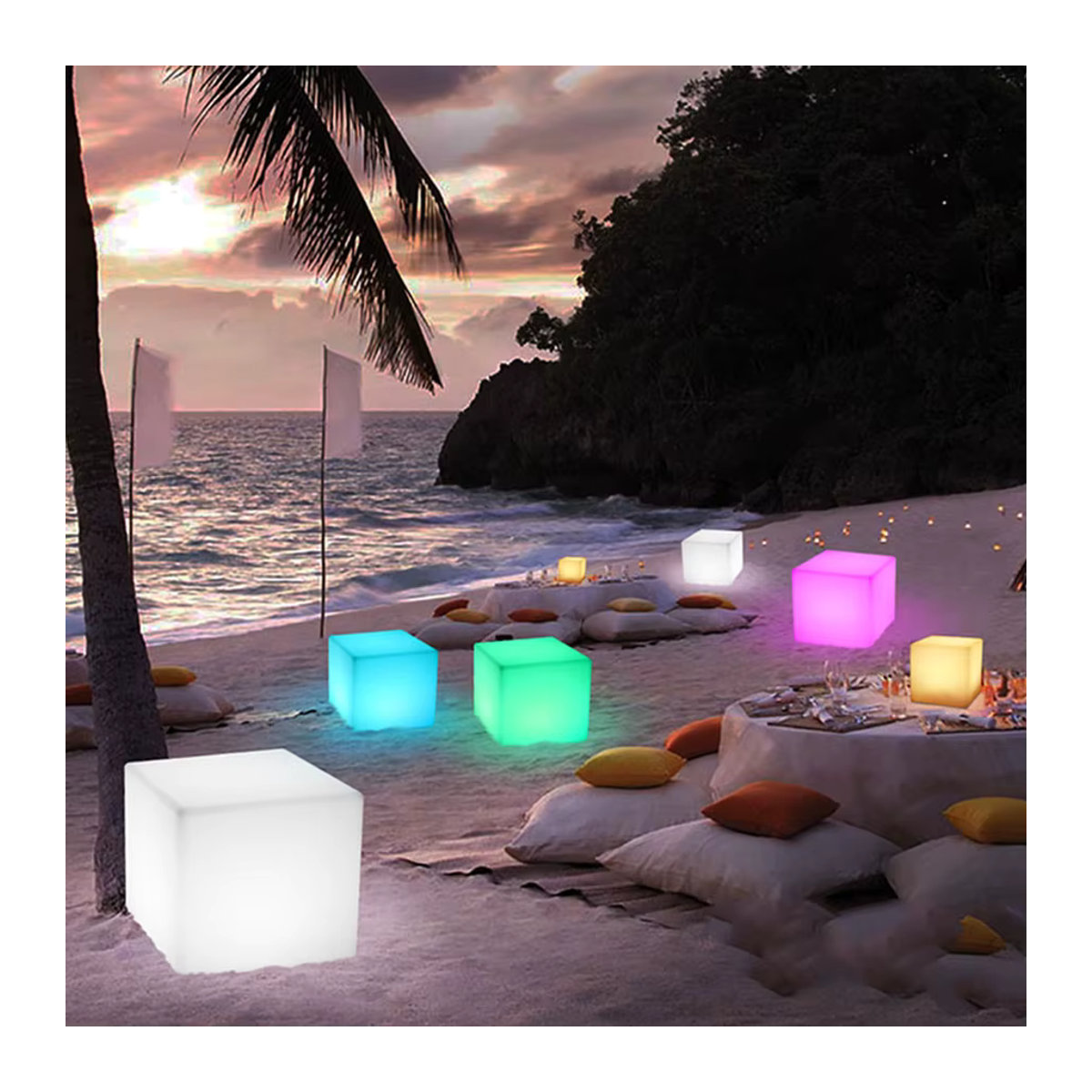 PAMNNY LED Leucht Cube Bar Tischlampe mit Fernbedienung und 16 Farben in Bunt - Bild 5