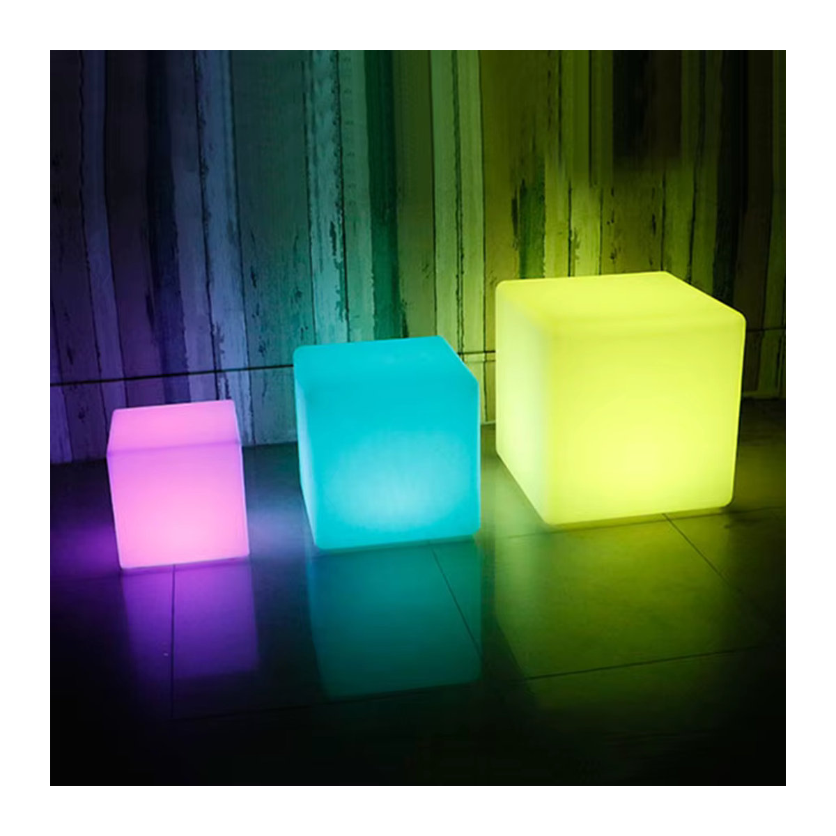 PAMNNY LED Leucht Cube Tischlampe mit 16 RGB Farben für Party und Wohnkultur, B/T/H: 25 x 20 x 10 cm - Bild 2