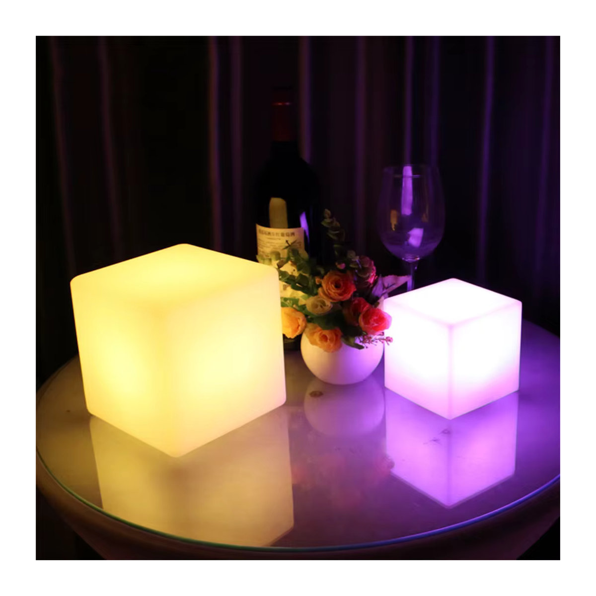 PAMNNY LED Leucht Cube Tischlampe mit 16 RGB Farben für Party und Wohnkultur, B/T/H: 25 x 20 x 10 cm - Bild 3