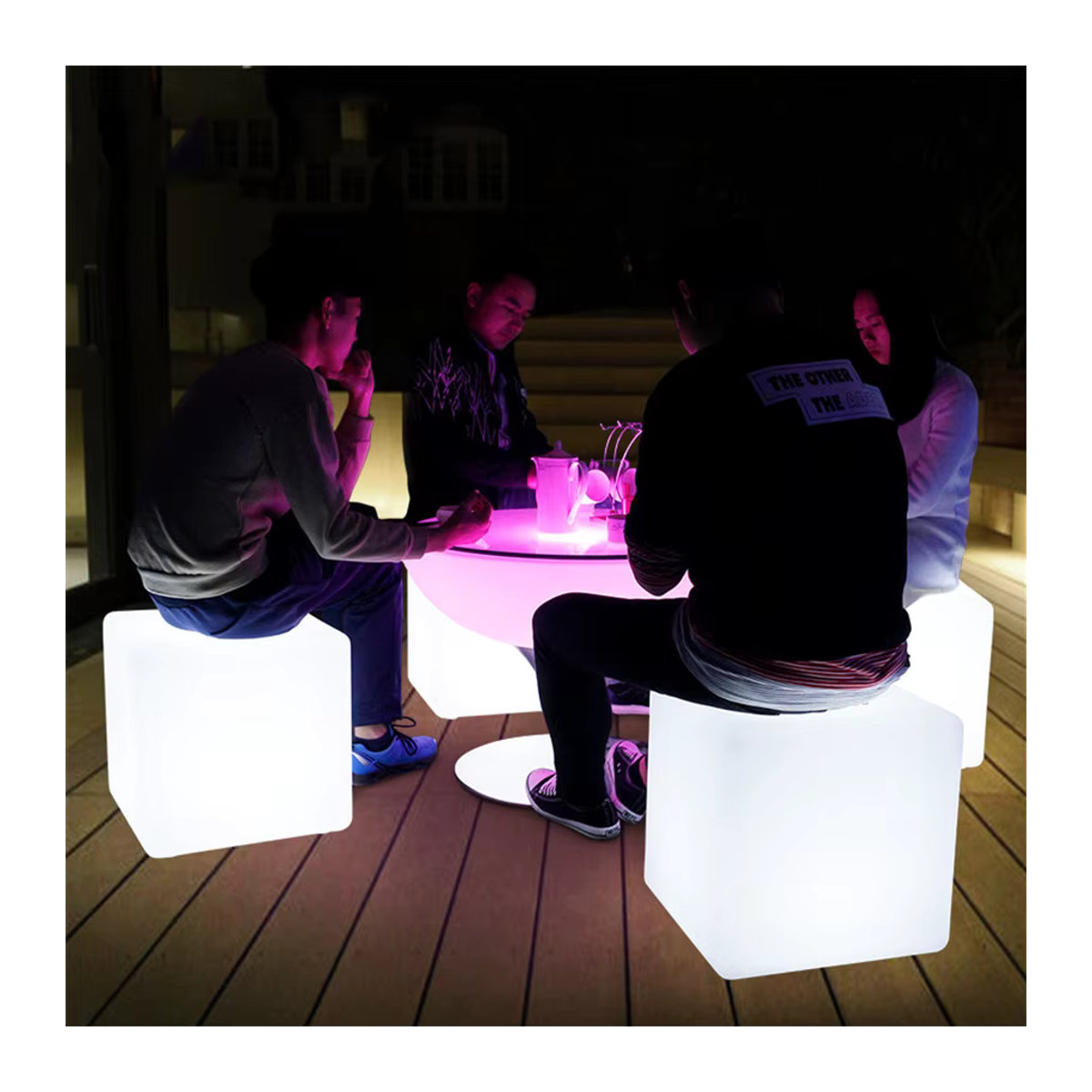 PAMNNY LED Leucht Cube Tischlampe mit 16 RGB Farben für Party und Wohnkultur, B/T/H: 25 x 20 x 10 cm - Bild 4