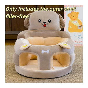 Papert Kleinkind-Nest-Puff Beige, Plüsch-Sitzbezug als Baby-Sofa zum Sitzenlernen ohne Füllung
