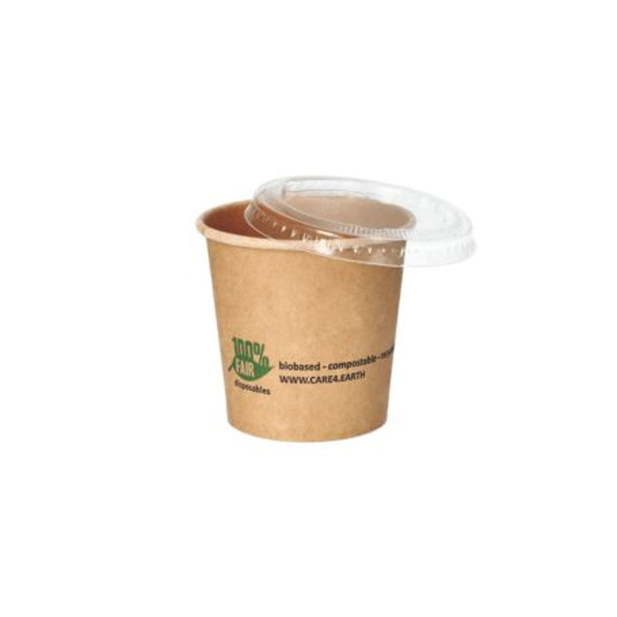 Papstar pure Portionsbecher aus kompostierbarem Frischfaser-Karton für Snacks und Saucen, braun, 90 ml, Ø 60 x 58 mm, 50 Stück - Bild 2