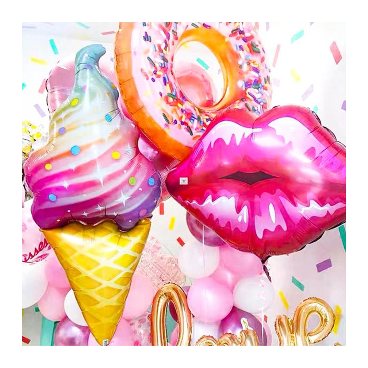 Parehope Donut Folienballon in Blau und Mehrfarbig für Geburtstag und Babyparty Dekoration - Bild 1