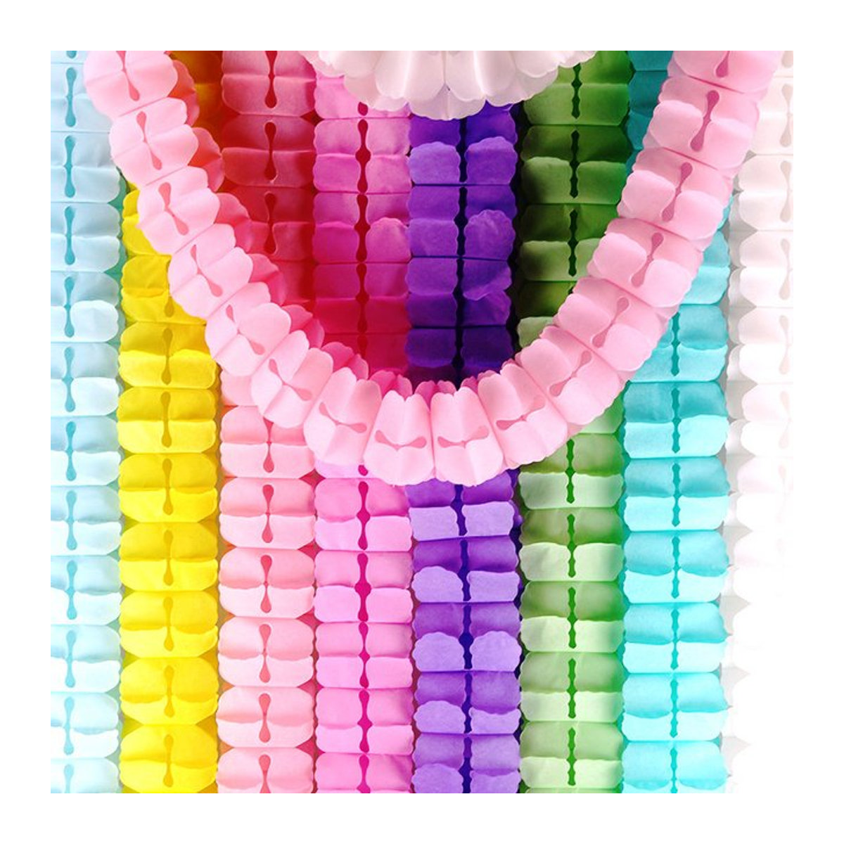 Parehope Mehrfarbige Kleeblatt-Papiergirlande für Babyparty, Hochzeit und Geburtstag, 3,6 m - Bild 1