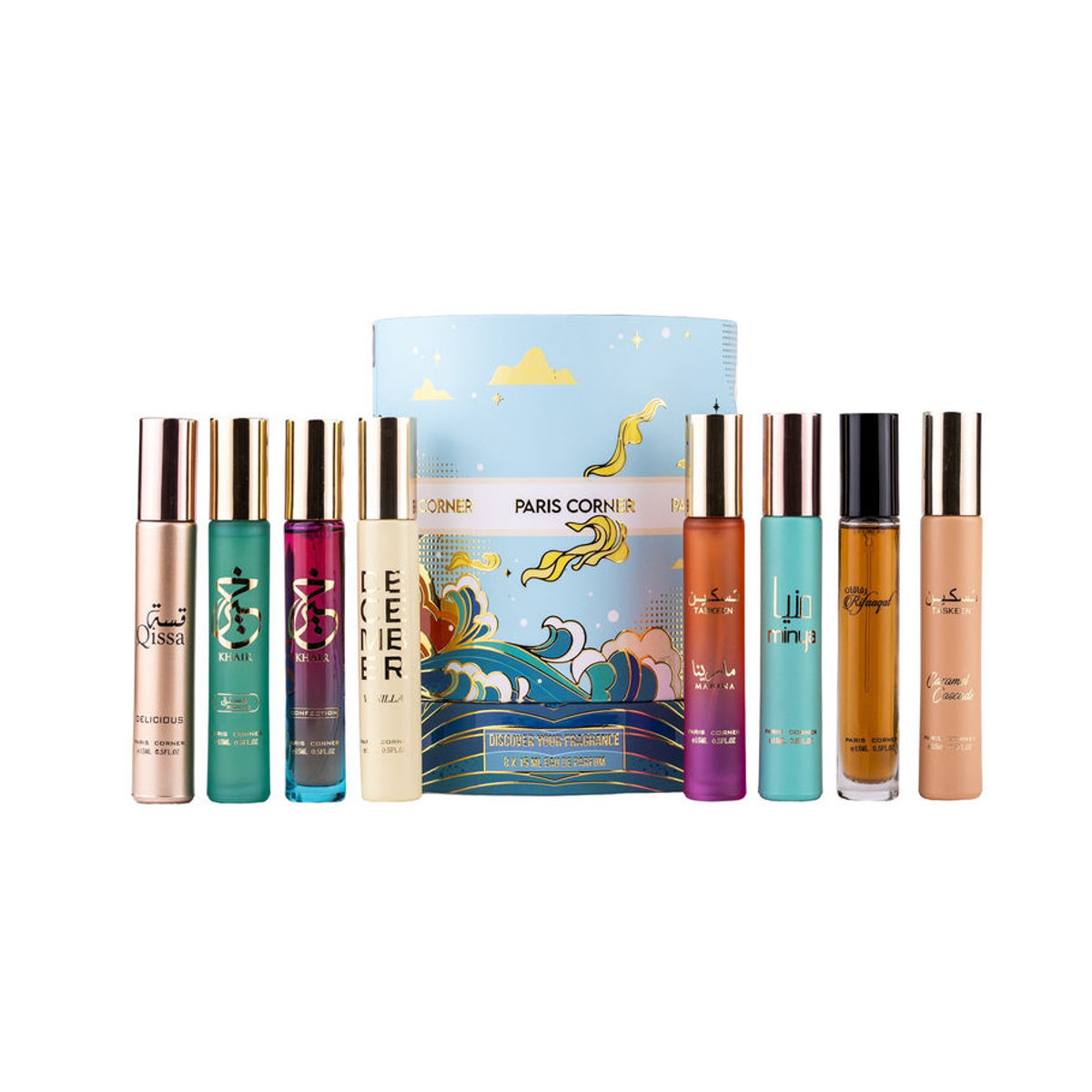 Paris Corner Entdecke deinen Duft Eau de Parfum Set, 8 x 15 ml, orientalisch, Unisex, mehrfarbig - Bild 3