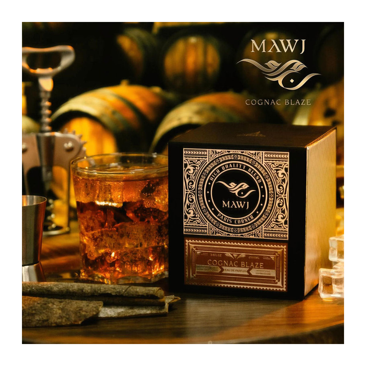 Paris Corner Mawj Cognac Blaze Eau de Parfum für Unisex, 100ml, Braun - Bild 3
