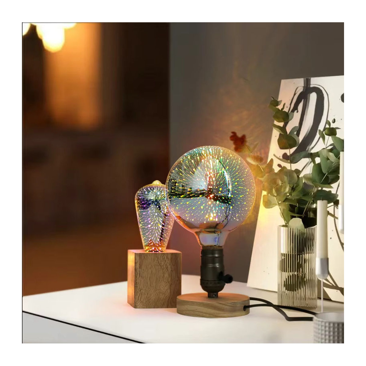 PARKSON 3D LED Glühbirne E27 Retro Diamant Herz Dekoration Bunt - Bild 3