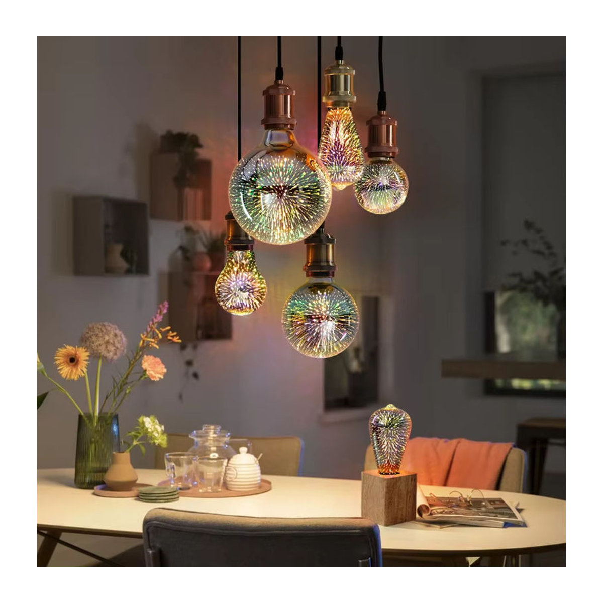 PARKSON 3D LED Glühbirne E27 Retro Diamant Herz Dekoration Bunt - Bild 4