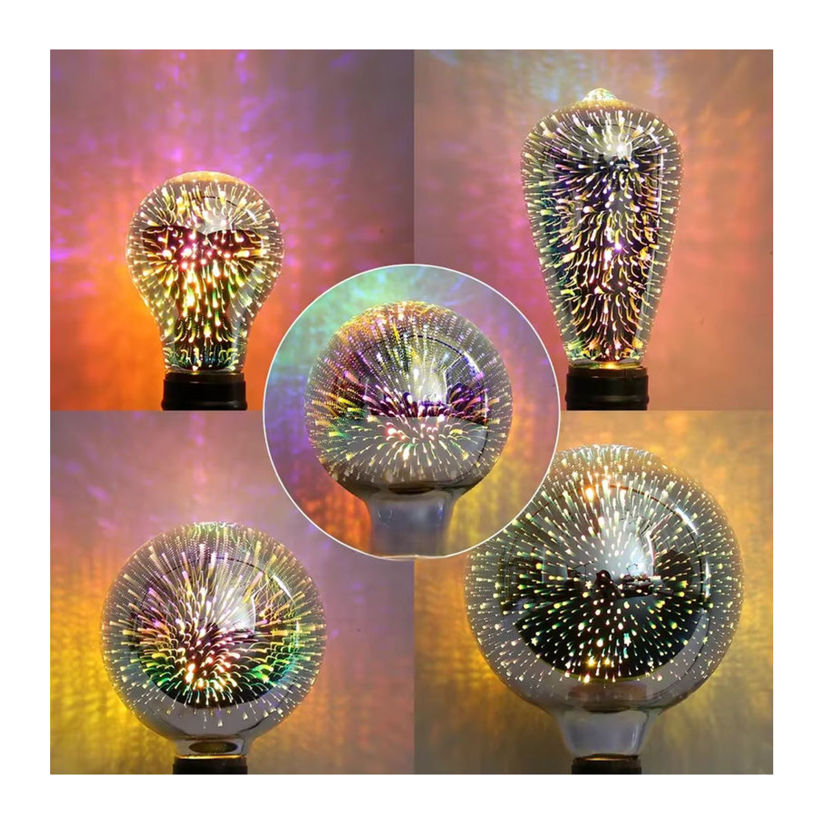 PARKSON 3D LED Glühbirne E27 Retro Diamant Herz Dekoration Bunt - Bild 5