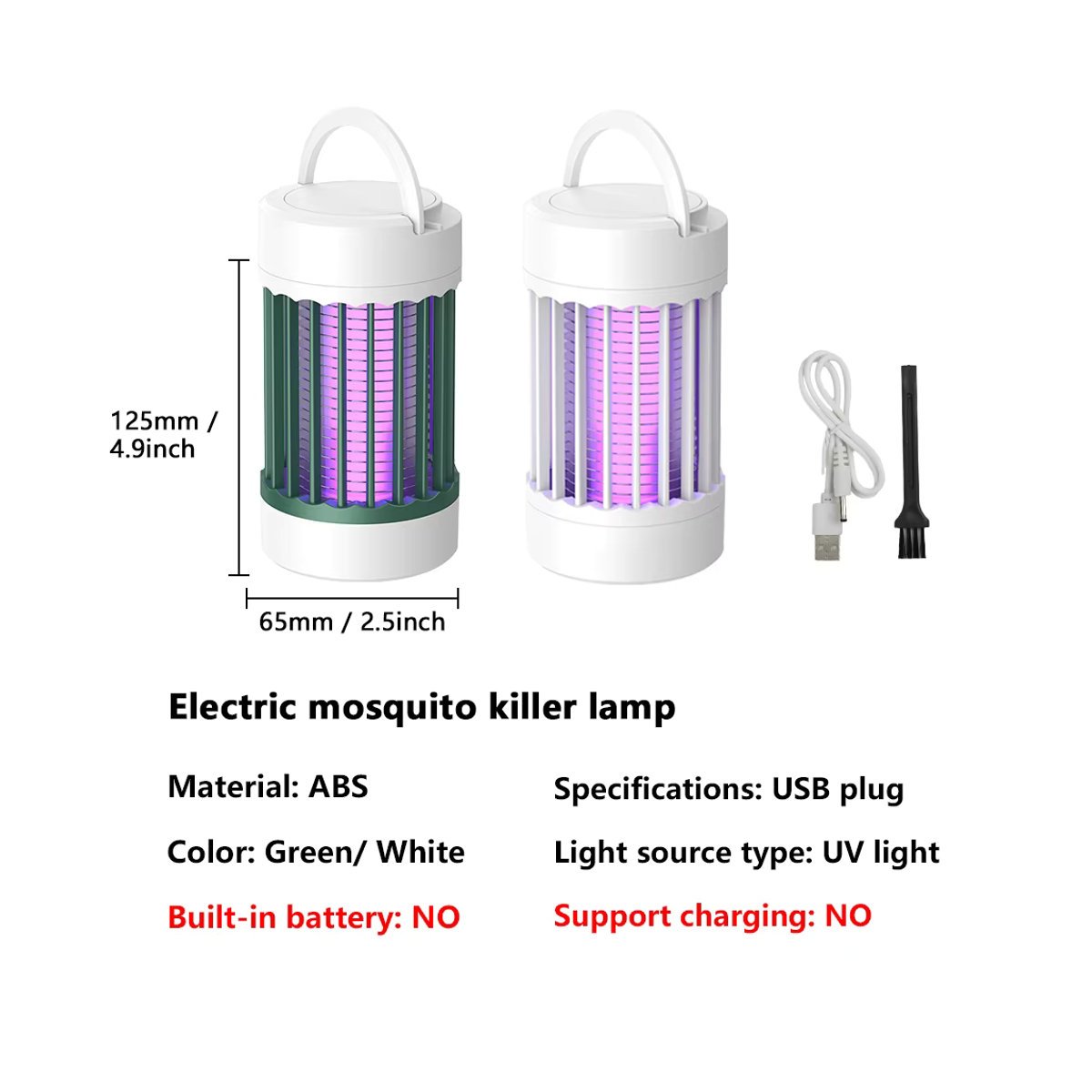 PARKSON Elektrische Moskito-Falle mit UV-Licht und USB-Anschluss in Weiß zur Bekämpfung von Mücken, Motten und Wespen für Schlafzimmer und Outdoor-Camping - Bild 3