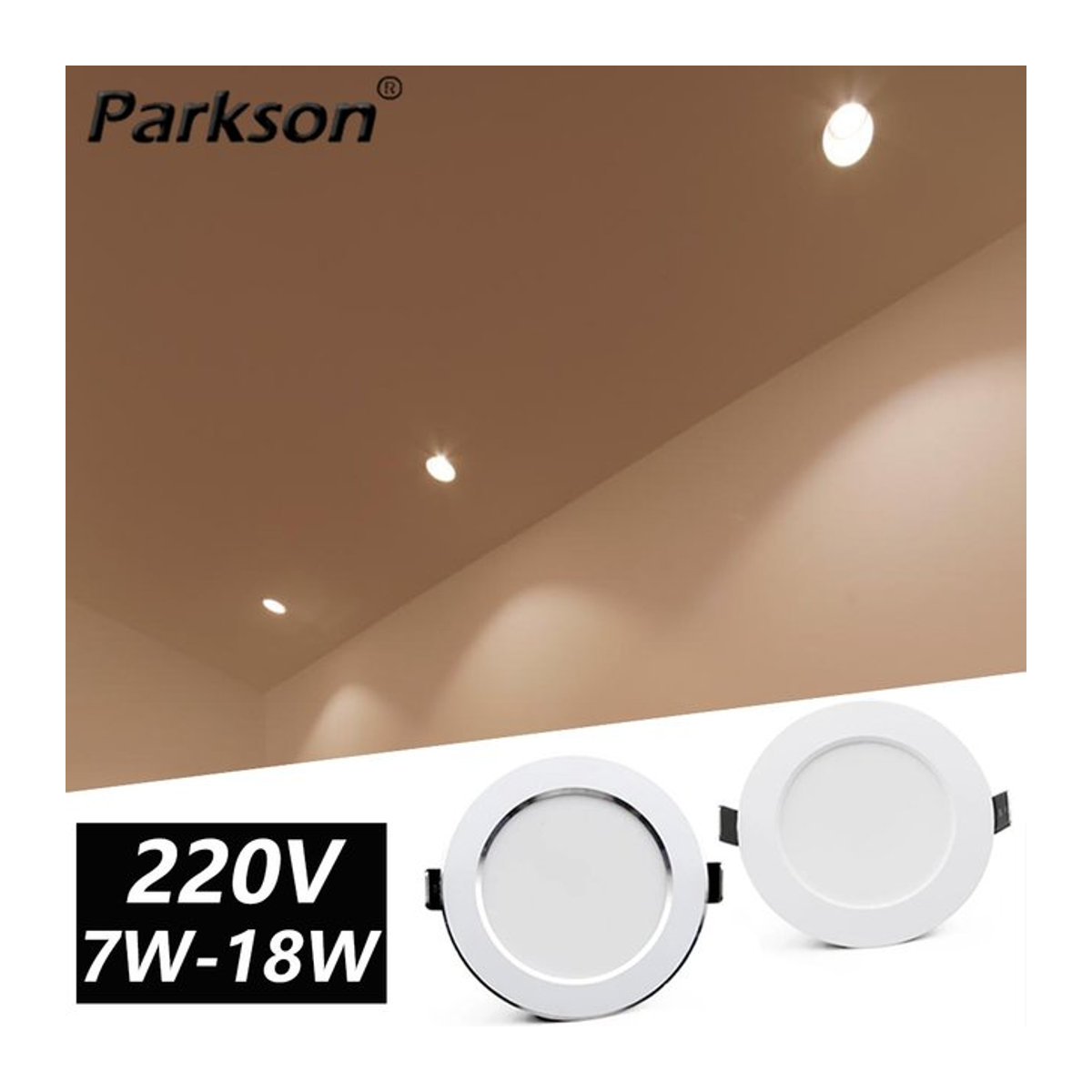 PARKSON LED Einbaustrahler rund in Weiß für Wohnzimmer Küche und Schlafzimmer - Bild 1