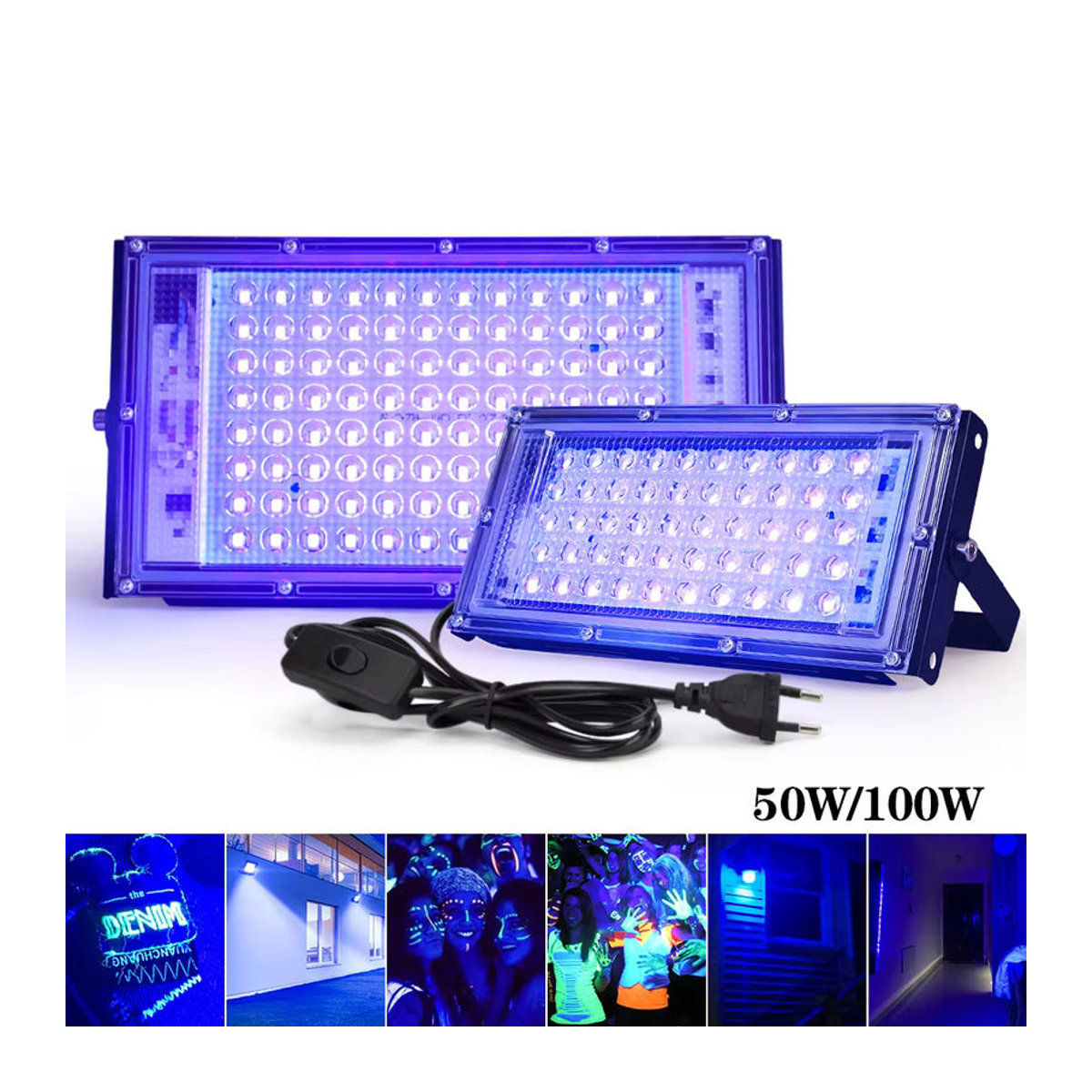 PARKSON LED UV Flutlicht Schwarzlicht 50W 100W Wasserdicht für Party und Bühne 395nm 400nm Schwarz - Bild 6