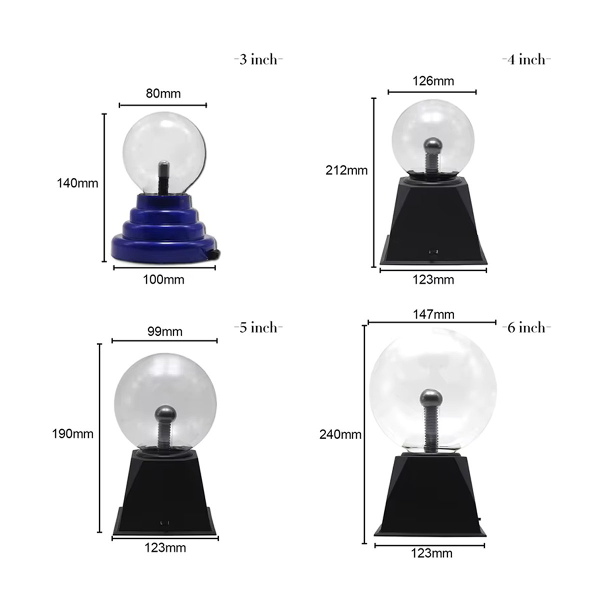 PARKSON Plasma Ball Tischlampe aus Glas in Bunt, Modernes Nachtlicht für Kinder und Party-Dekoration - Bild 2