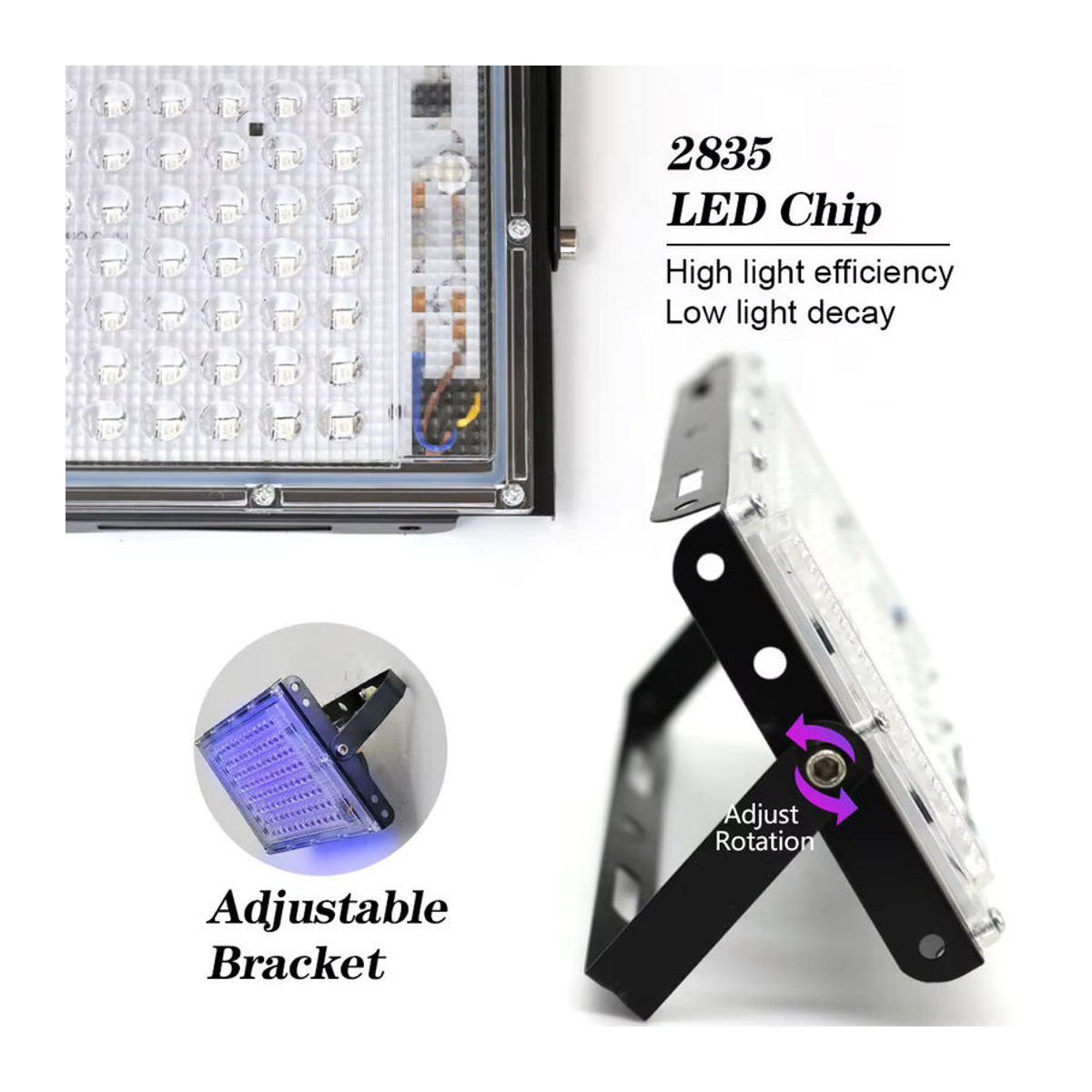 PARKSON UV-LED Strahler Schwarz 50W Schwarzlicht Flutlicht für Party und Bühne - Bild 4