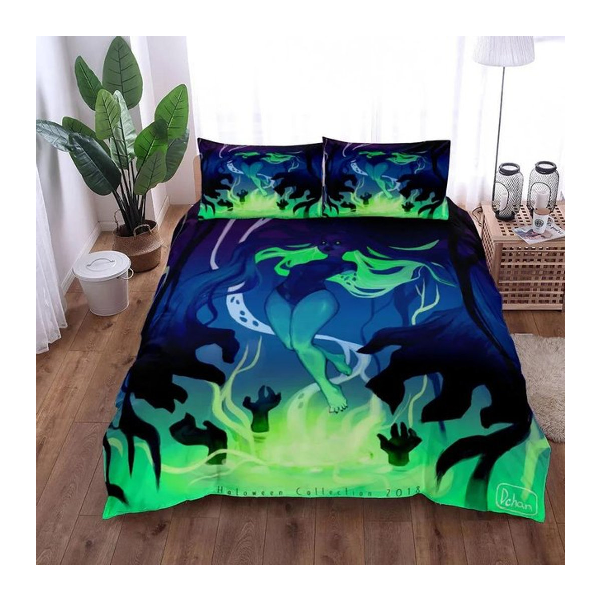Paslu Bettwäsche-Set für Kinder mit Weltraum-Tintenfisch-Motiv, Multicolor, B/H: 135 x 200 cm, 3-teilig - Bild 1