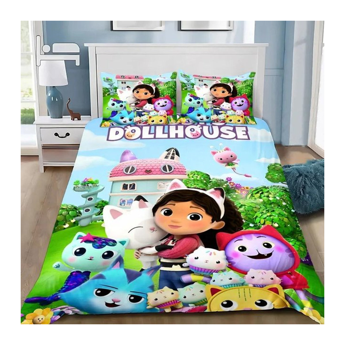 Paslu Bettwäsche-Set Gabby's Dollhouse Cartoon mit Bettbezug und Kissenbezug, Multicolor, B/H: 135 x 200 cm - Bild 1