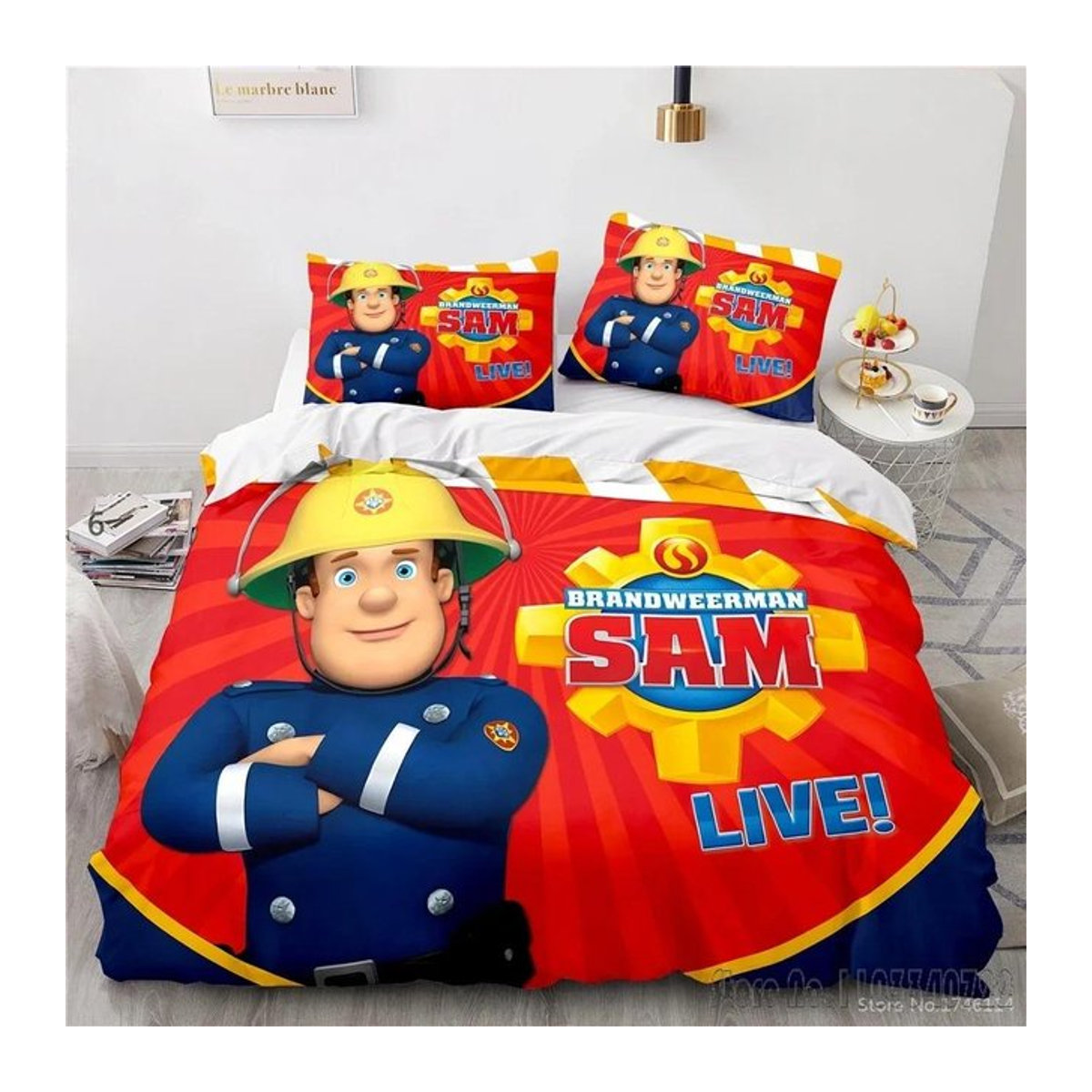 Paslu Bettwäsche-Set mit Feuerwehr Mann Sam Motiv in Multicolor, 3-teilig, B/H: 140 x 210 cm - Bild 1