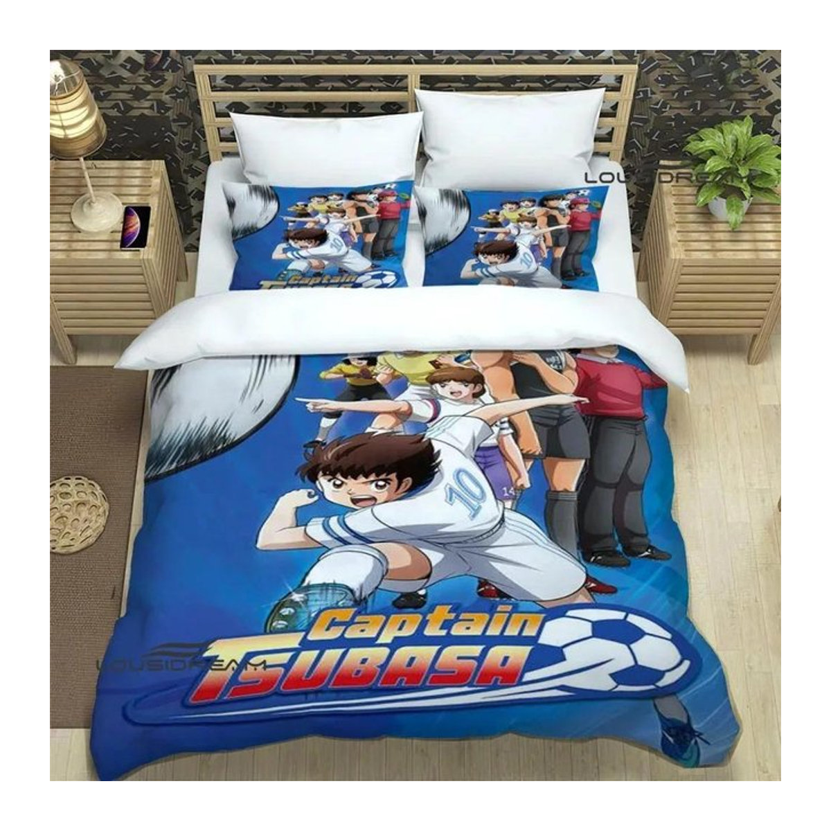 Paslu Captain Tsubasa Bettwäsche-Set für Kinder, Multicolor, 3-teilig, B/H: 135 x 200 cm - Bild 1