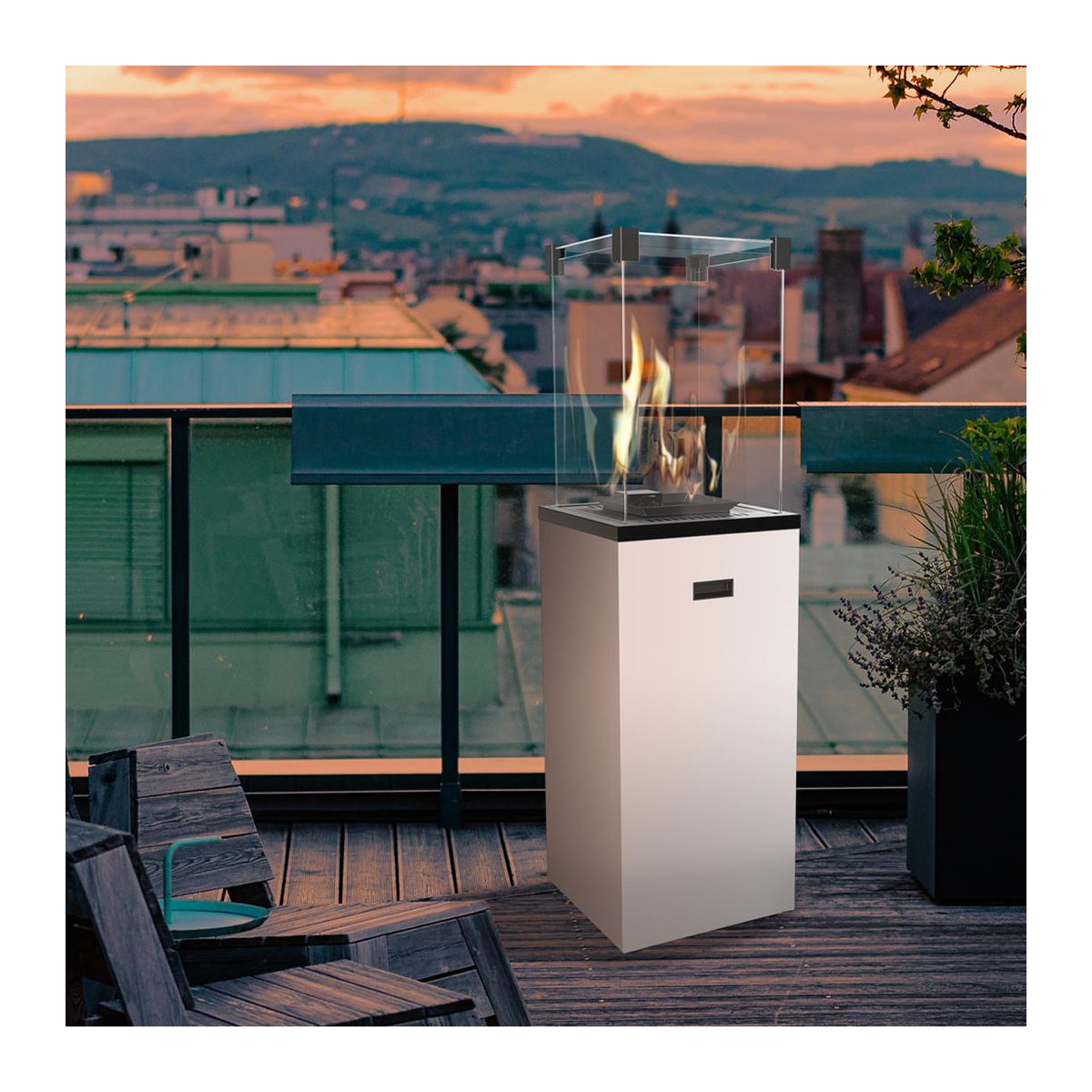 Patio Slim Steel Gasheizer Kratki in Schwarz mit 8,2 kW Leistung - Bild 5