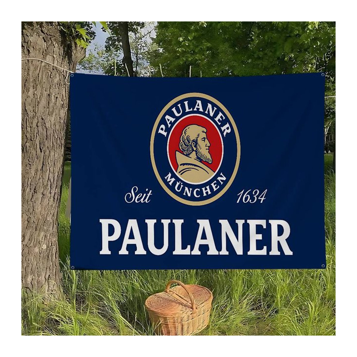Paulaner Wimpelkette Blau mit Textildruck als Partydekoration für Geburtstage - Bild 1