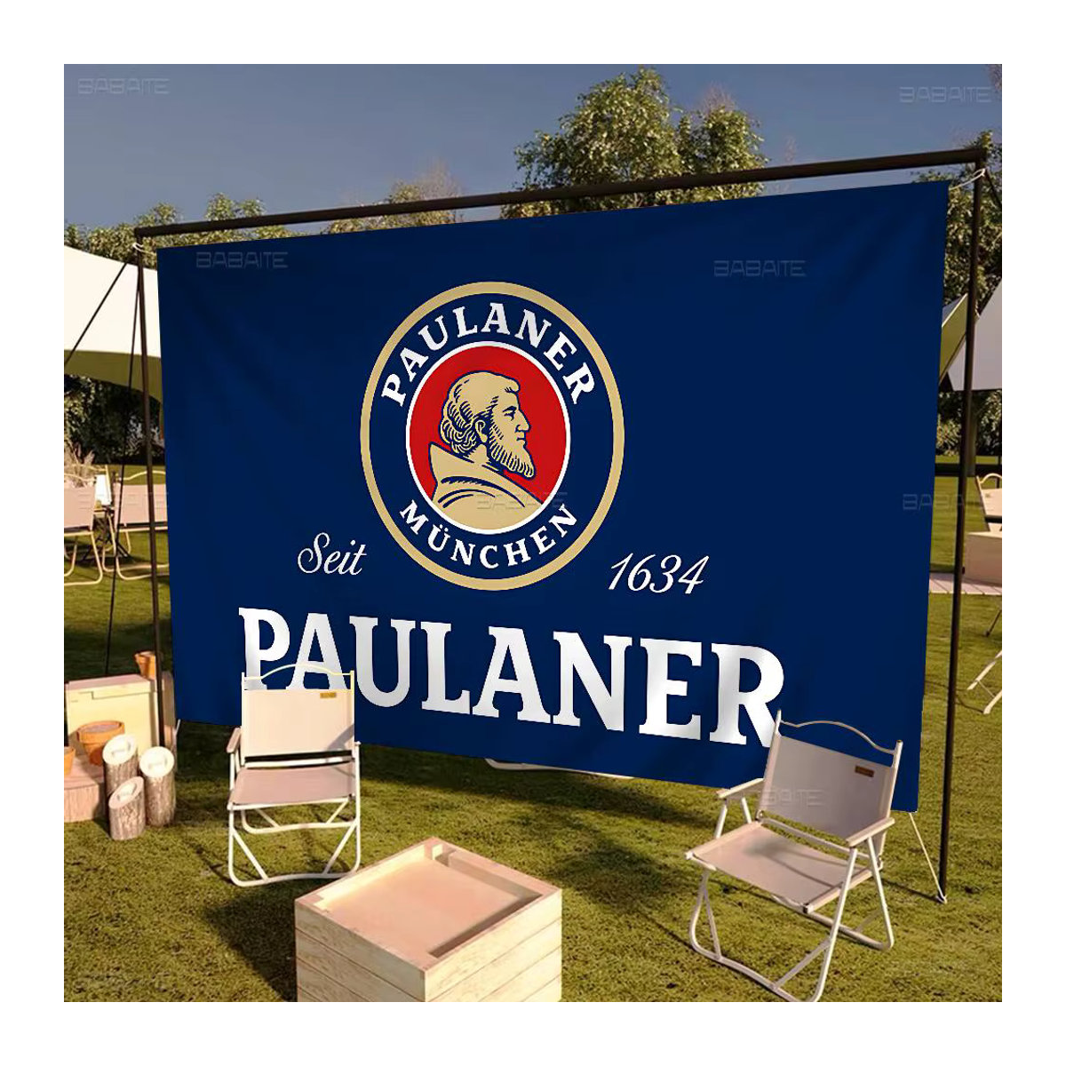 Paulaner Wimpelkette Blau mit Textildruck als Partydekoration für Geburtstage - Bild 5