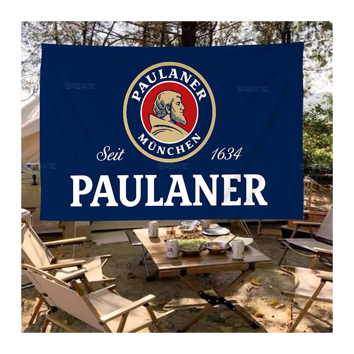 Paulaner Wimpelkette Blau mit Textildruck als Partydekoration für Geburtstage - Bild 6