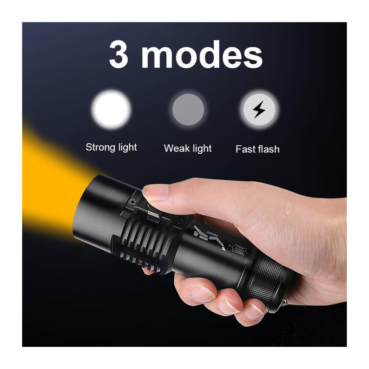 paweinuo 02 Professionelle IPX8 Tauchlampe XHP 120 mit gelbem Licht, wasserdichte Unterwasserlaterne Schwarz - Bild 2