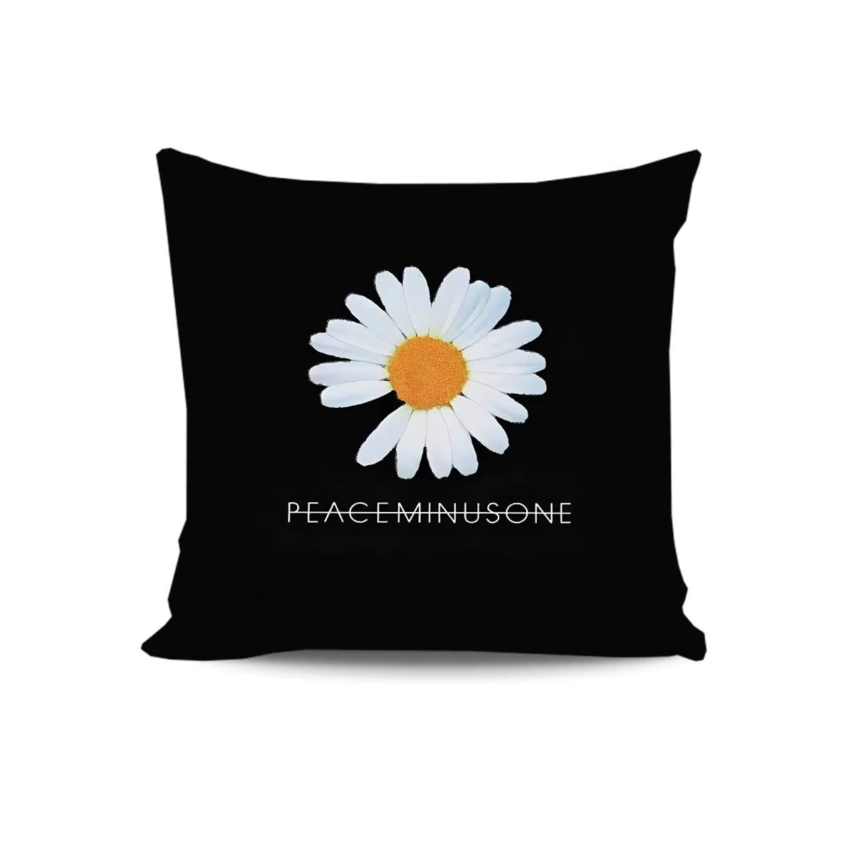 Peaceminusone B-Banner Kissenbezug aus Plüsch in Schwarz mit doppelseitigem Druck - Bild 7