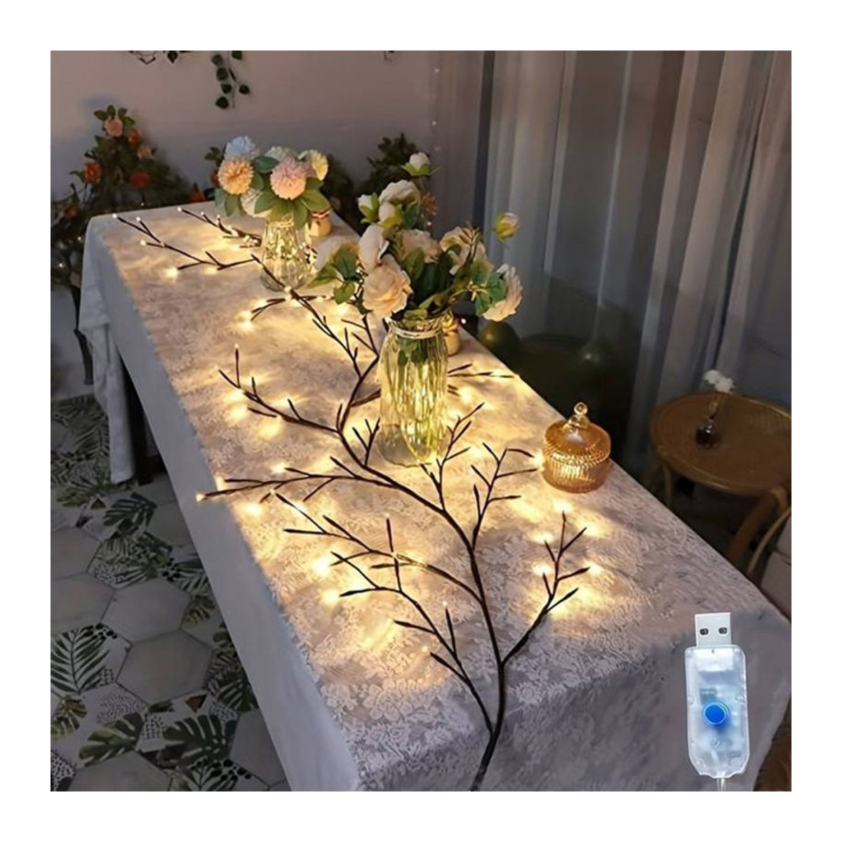 Peach Forest LED Deko-Baum mit 96 LEDs und 8 Modi in Bunt für Desktop und Wand USB-betrieben - Bild 1