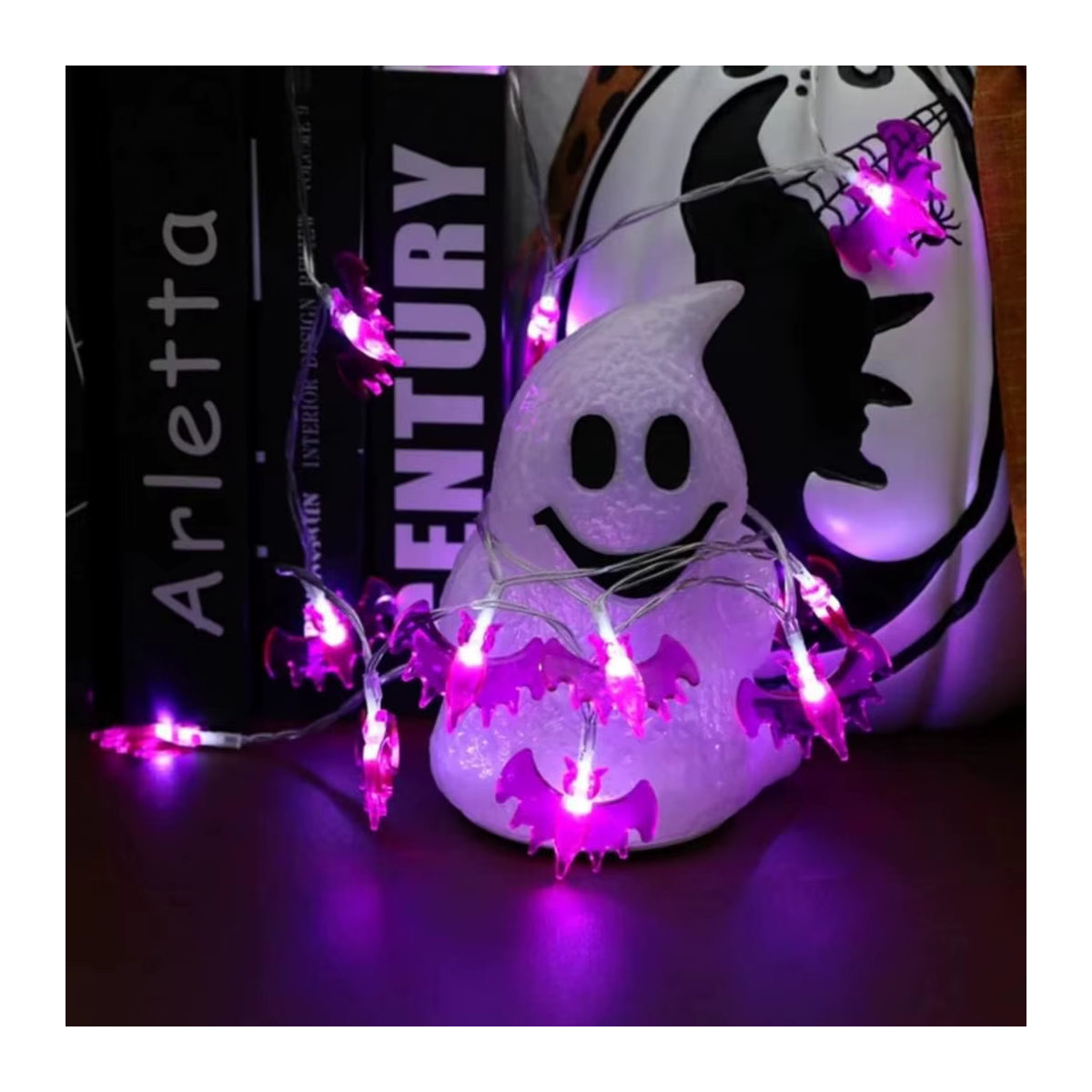 Peach Forest LED Fledermaus Lichterkette Lila wasserdicht batteriebetrieben für Party und Dekoration - Bild 4