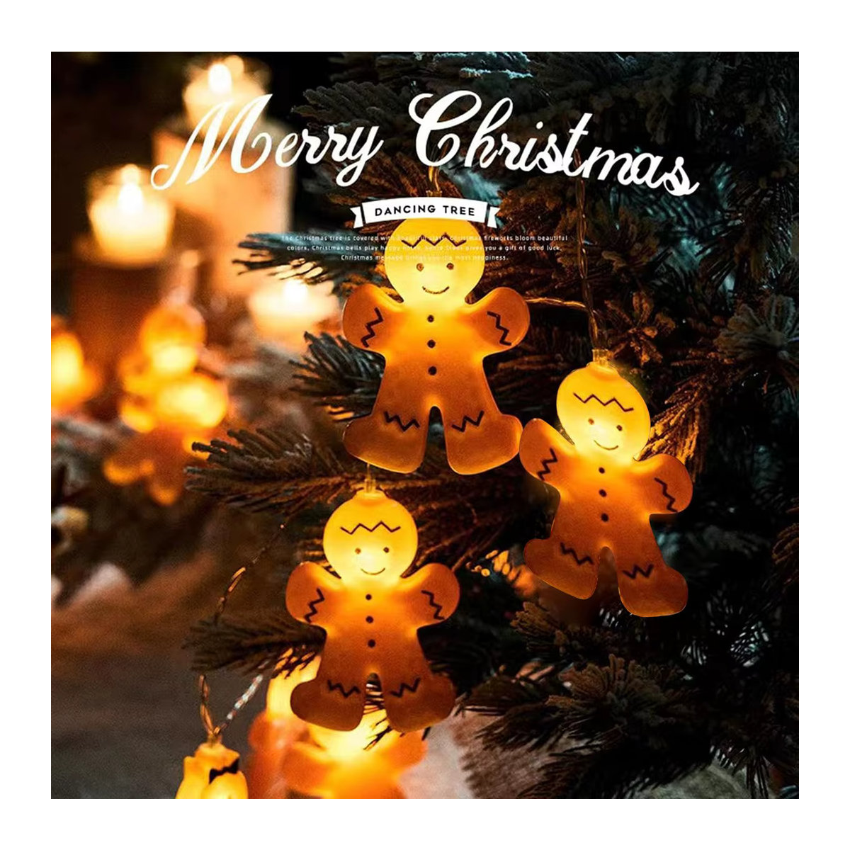 Peach Forest LED Lichterkette Lebkuchenmann und Lebkuchenhaus Batteriebetrieben für Weihnachtsdekoration und Schlafzimmer - Bild 2
