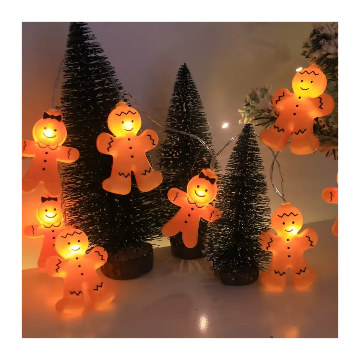 Peach Forest LED Lichterkette Lebkuchenmann und Lebkuchenhaus Batteriebetrieben für Weihnachtsdekoration und Schlafzimmer - Bild 3