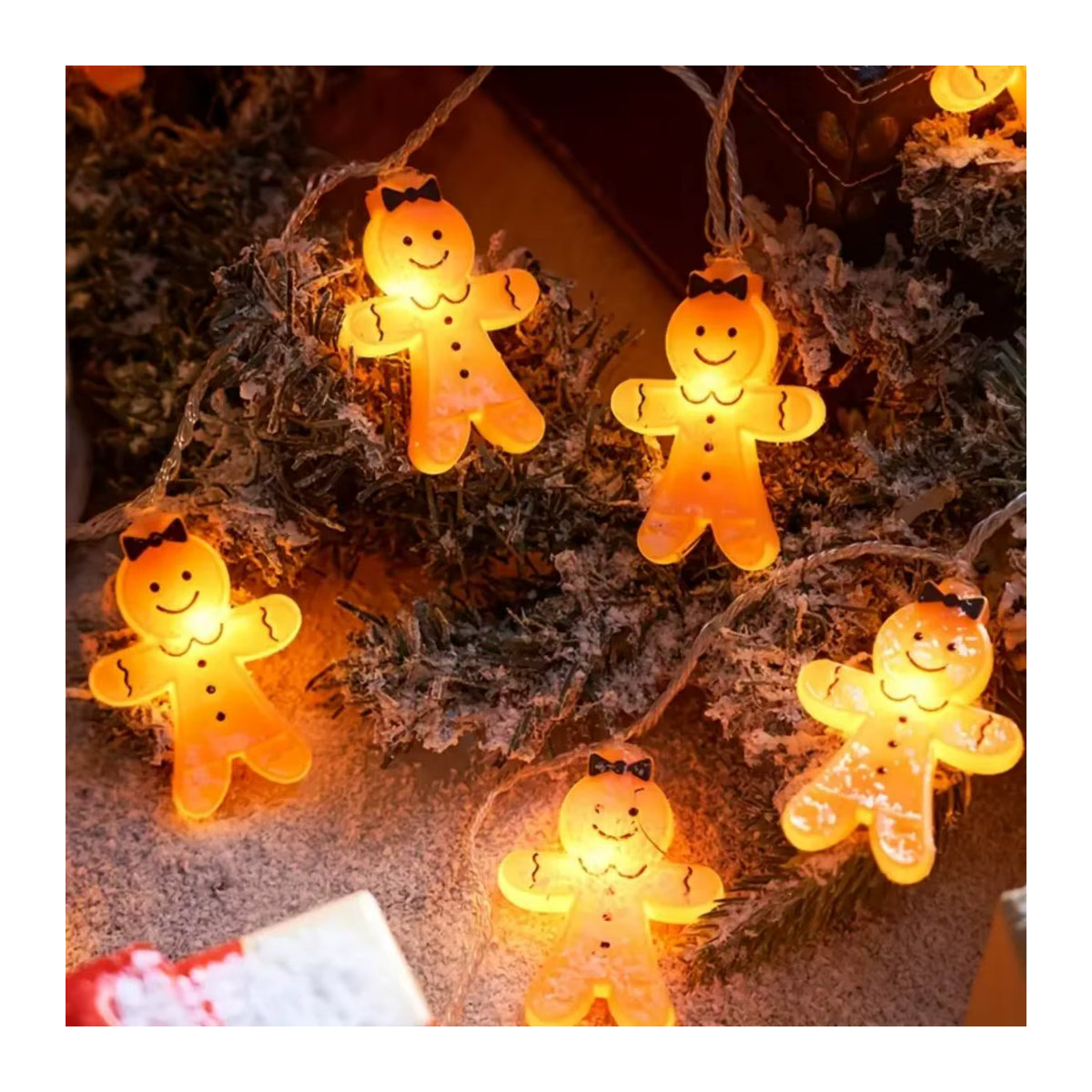 Peach Forest LED Lichterkette Lebkuchenmann und Lebkuchenhaus Batteriebetrieben für Weihnachtsdekoration und Schlafzimmer - Bild 4