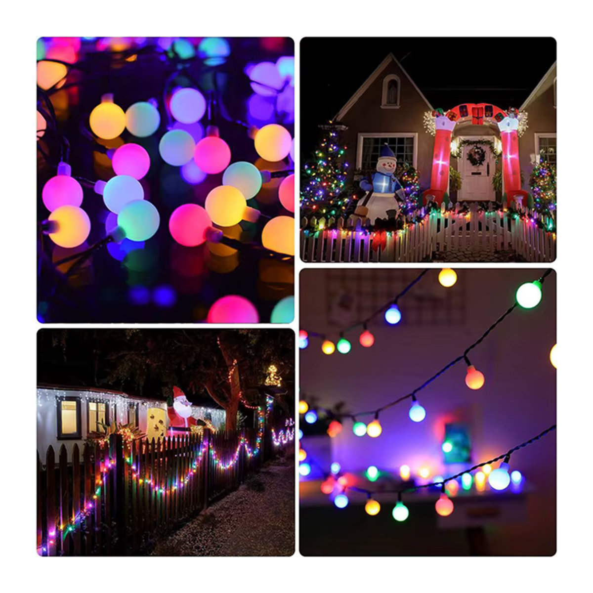Peach Forest Solar Globus Lichterkette Bunt mit 8 Modi Wasserdicht für Garten und Outdoor - Bild 4