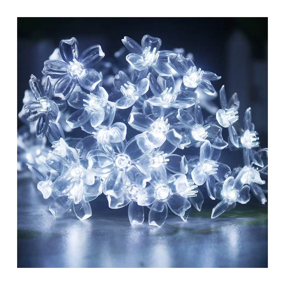 Peach Forest Solar LED Blumen Lichterkette Wasserdicht Gelb für Garten Terrasse und Außenbereich - Bild 3