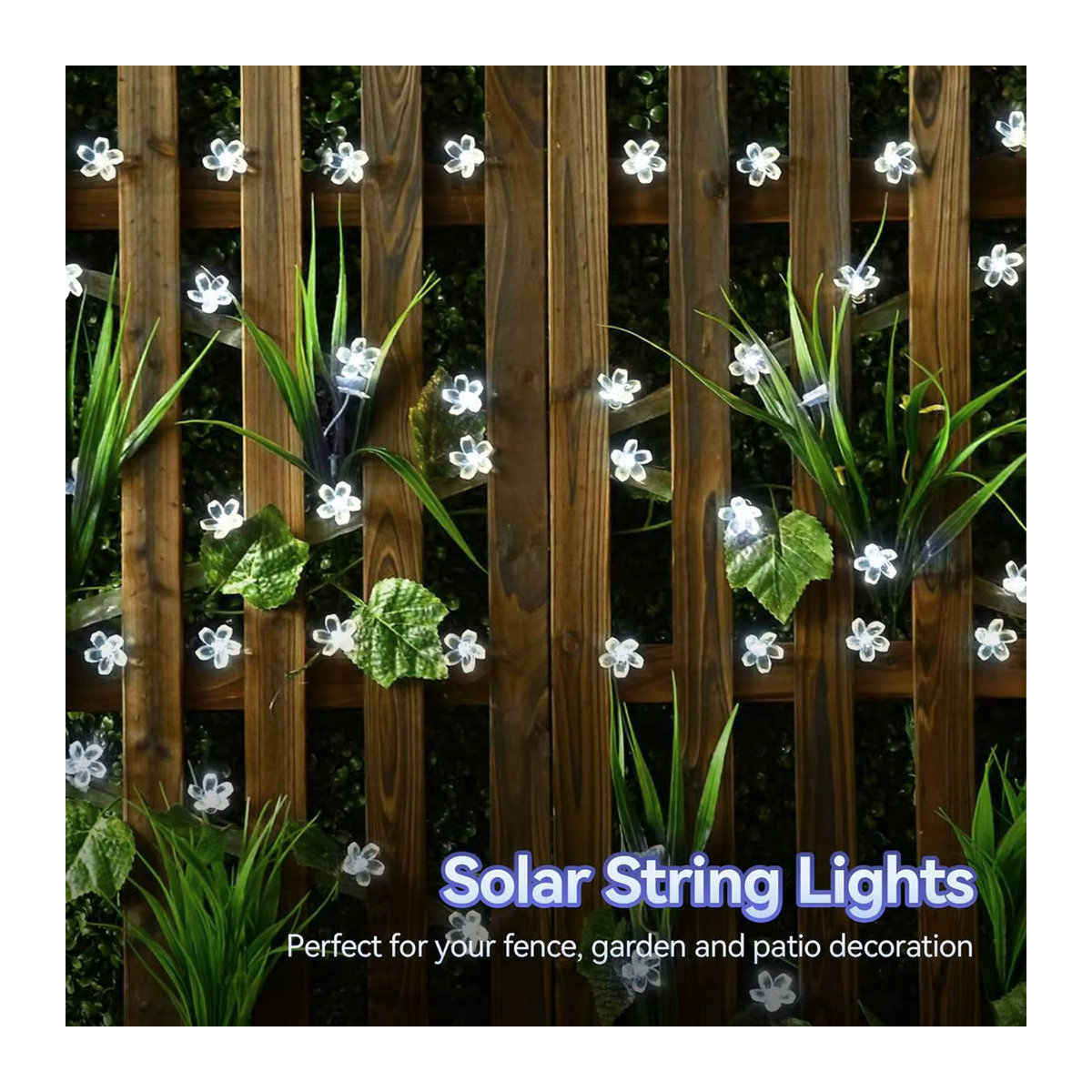 Peach Forest Solar LED Blumen Lichterkette Wasserdicht Gelb für Garten Terrasse und Außenbereich - Bild 4