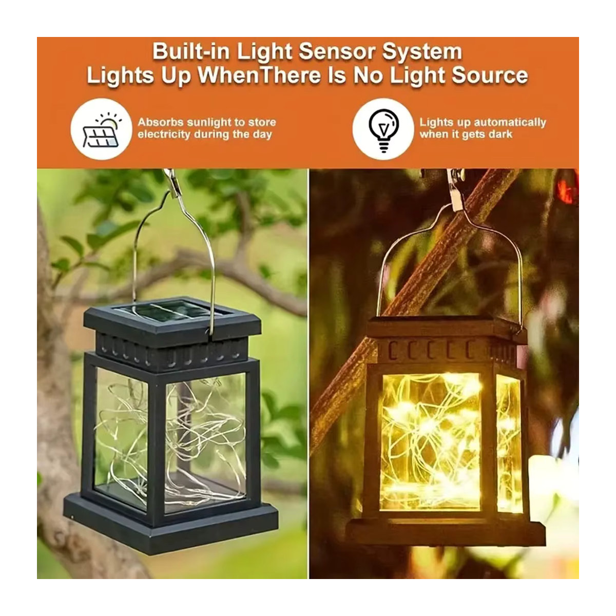 Peach Forest Solar-Stern-Laternenlampe aus Metall mit LED in Schwarz für die dekorative Außenbeleuchtung von Garten und Terrasse - Bild 3