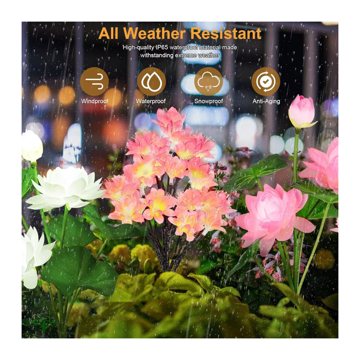 Peach Forest Solarleuchte mit 15 LED Kamelie Blumen in Rosa, wasserdichte Outdoor Solar Lichter für Garten und Außenbereich - Bild 2