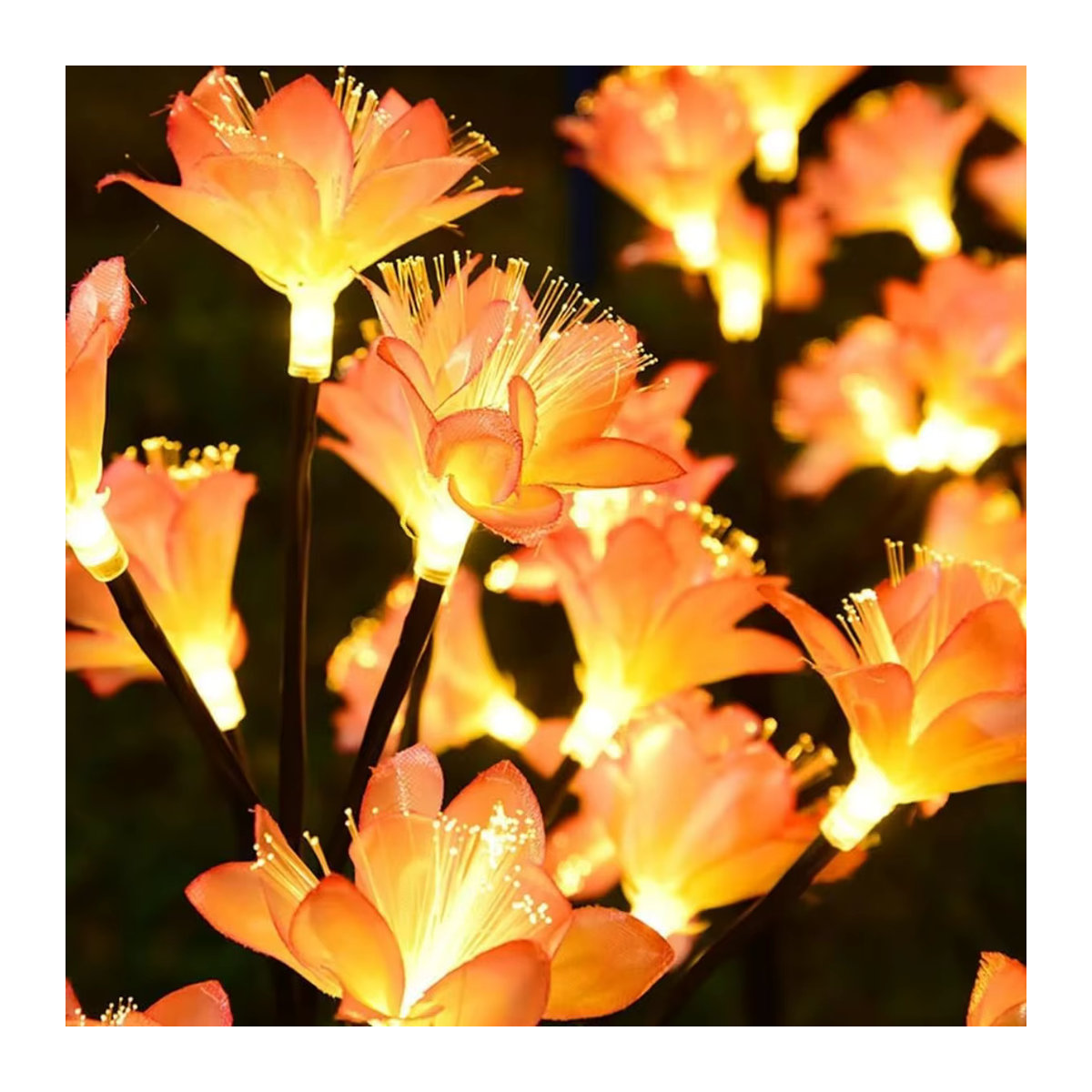 Peach Forest Solarleuchte mit 15 LED Kamelie Blumen in Rosa, wasserdichte Outdoor Solar Lichter für Garten und Außenbereich - Bild 4