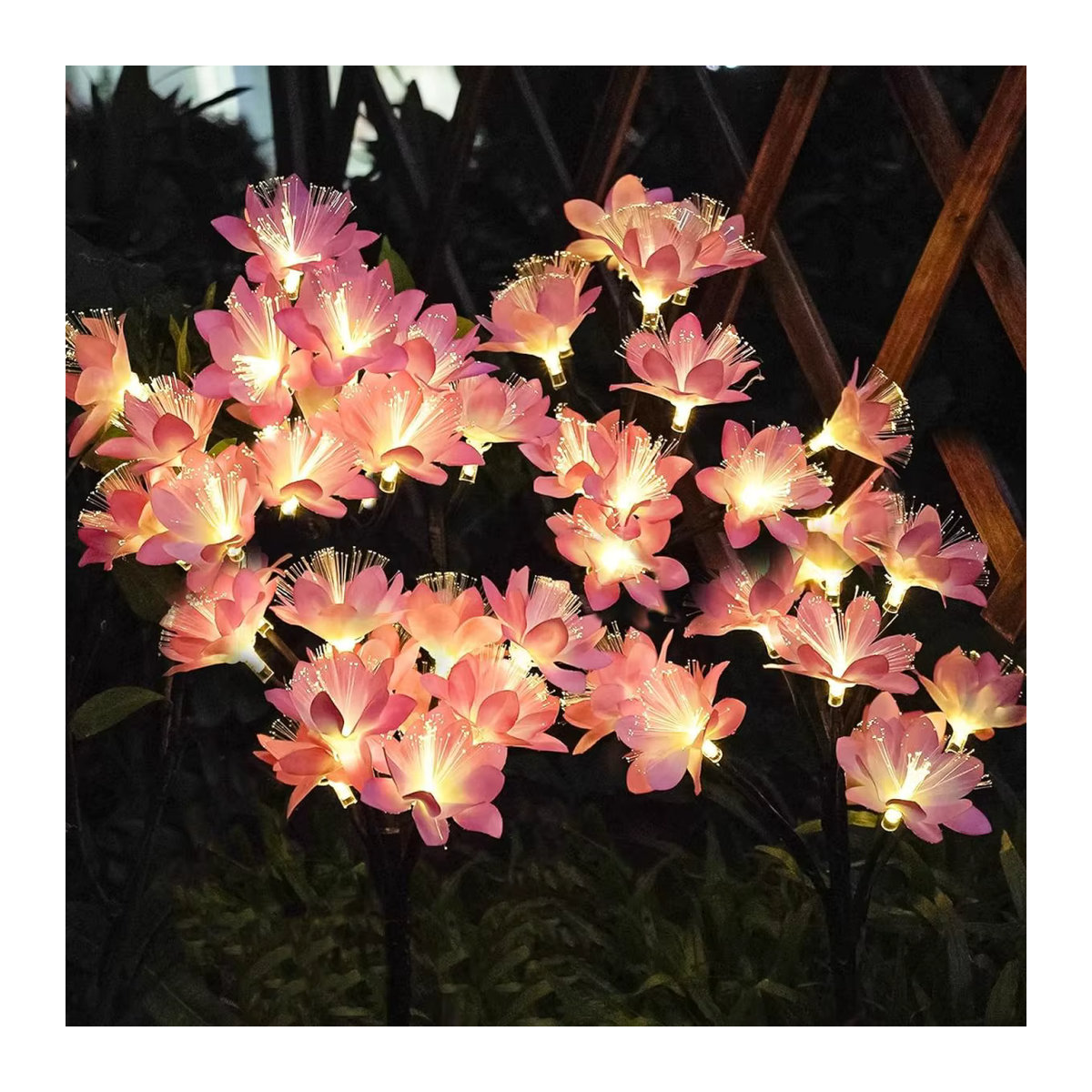 Peach Forest Solarleuchte mit 15 LED Kamelie Blumen in Rosa, wasserdichte Outdoor Solar Lichter für Garten und Außenbereich - Bild 5