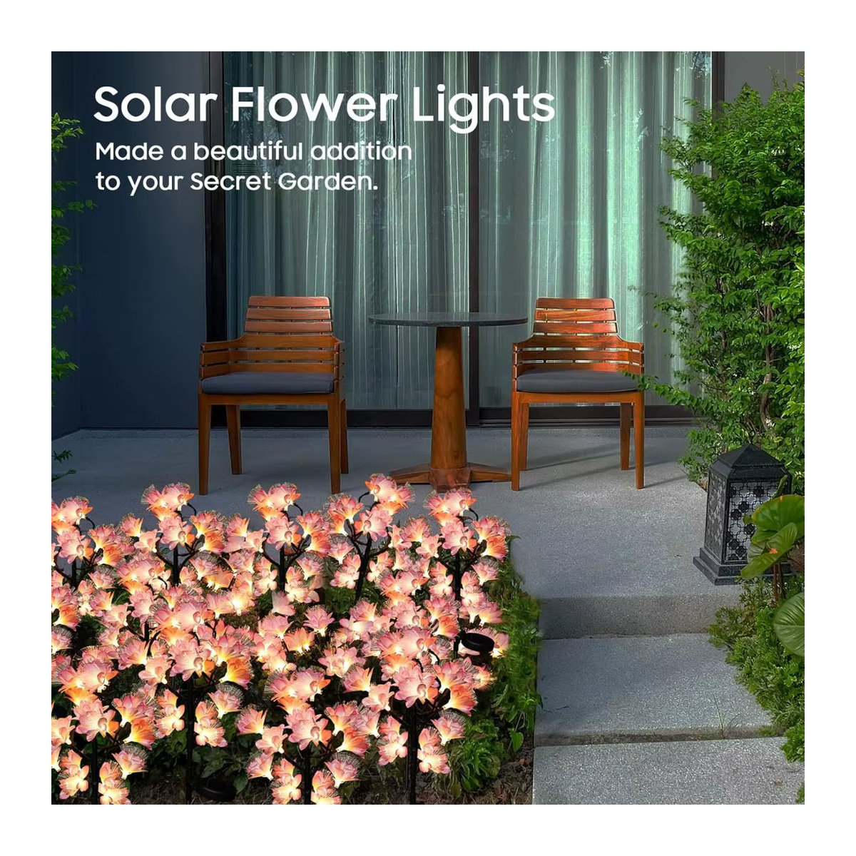 Peach Forest Solarleuchte mit 15 LED Kamelie Blumen in Rosa, wasserdichte Outdoor Solar Lichter für Garten und Außenbereich - Bild 6