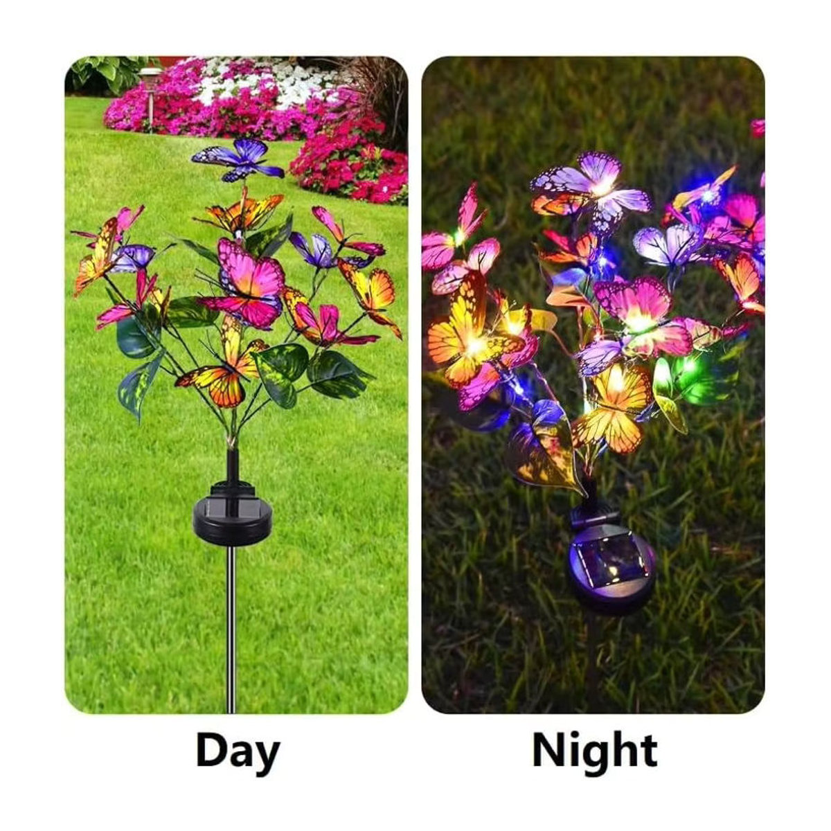 Peach Forest Solarleuchte Schmetterling Bunt Wasserdichte Dekorative Gartenlampe für den Außenbereich - Bild 2