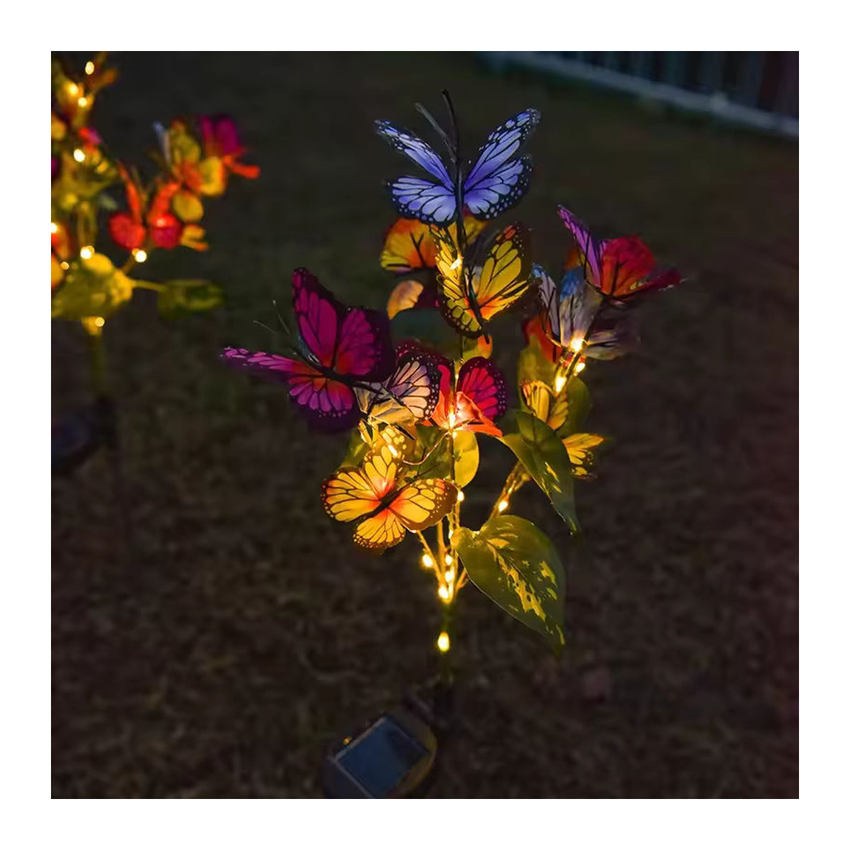 Peach Forest Solarleuchte Schmetterling Bunt Wasserdichte Dekorative Gartenlampe für den Außenbereich - Bild 3
