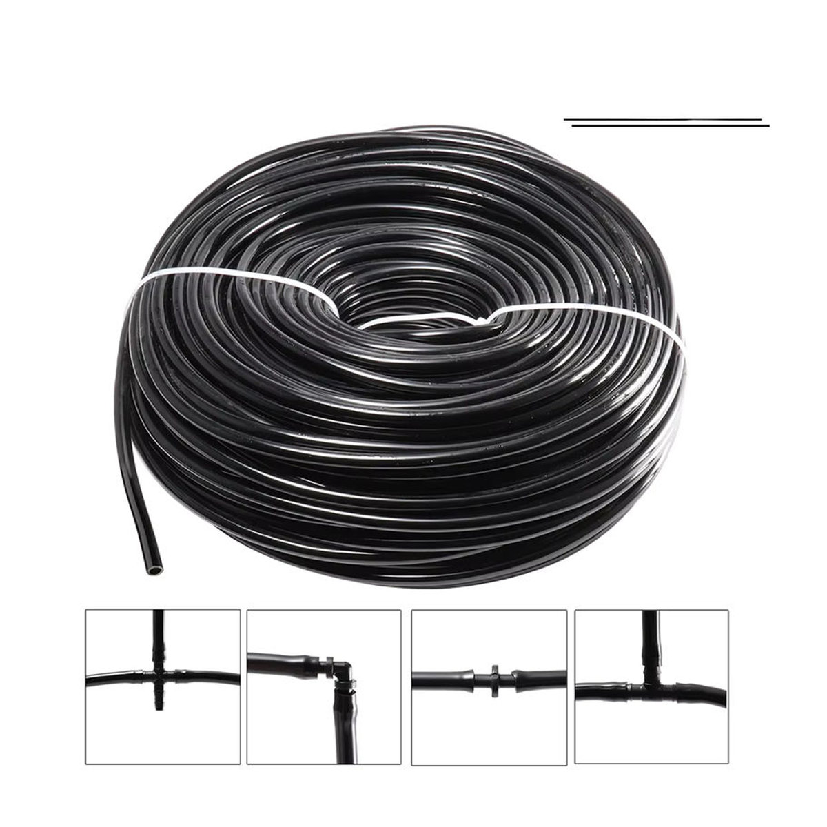Pengliu Mikro-Bewässerungsschlauch aus PVC für Gewächshaus und Bonsai, 4/7 mm, 1/4 Zoll, Schwarz - Bild 7