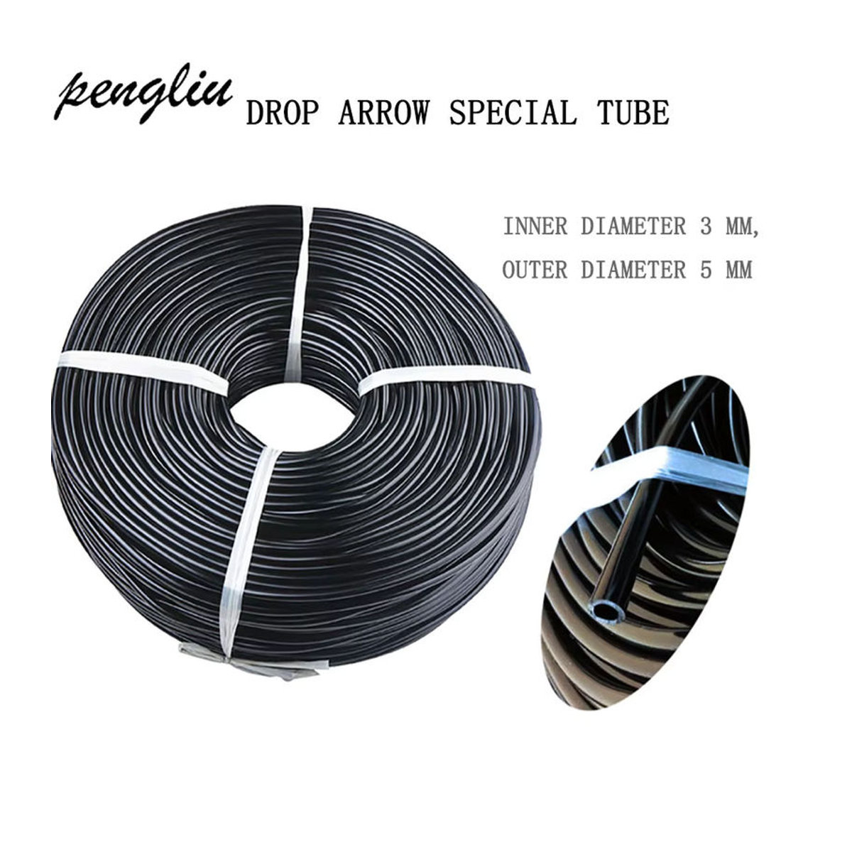 Pengliu Tropfbewässerungsschlauch Schwarz, 10 m Packung, 4/7 mm (1/4 Zoll) und 3/5 mm (1/8 Zoll) für Gartenbewässerung - Bild 3