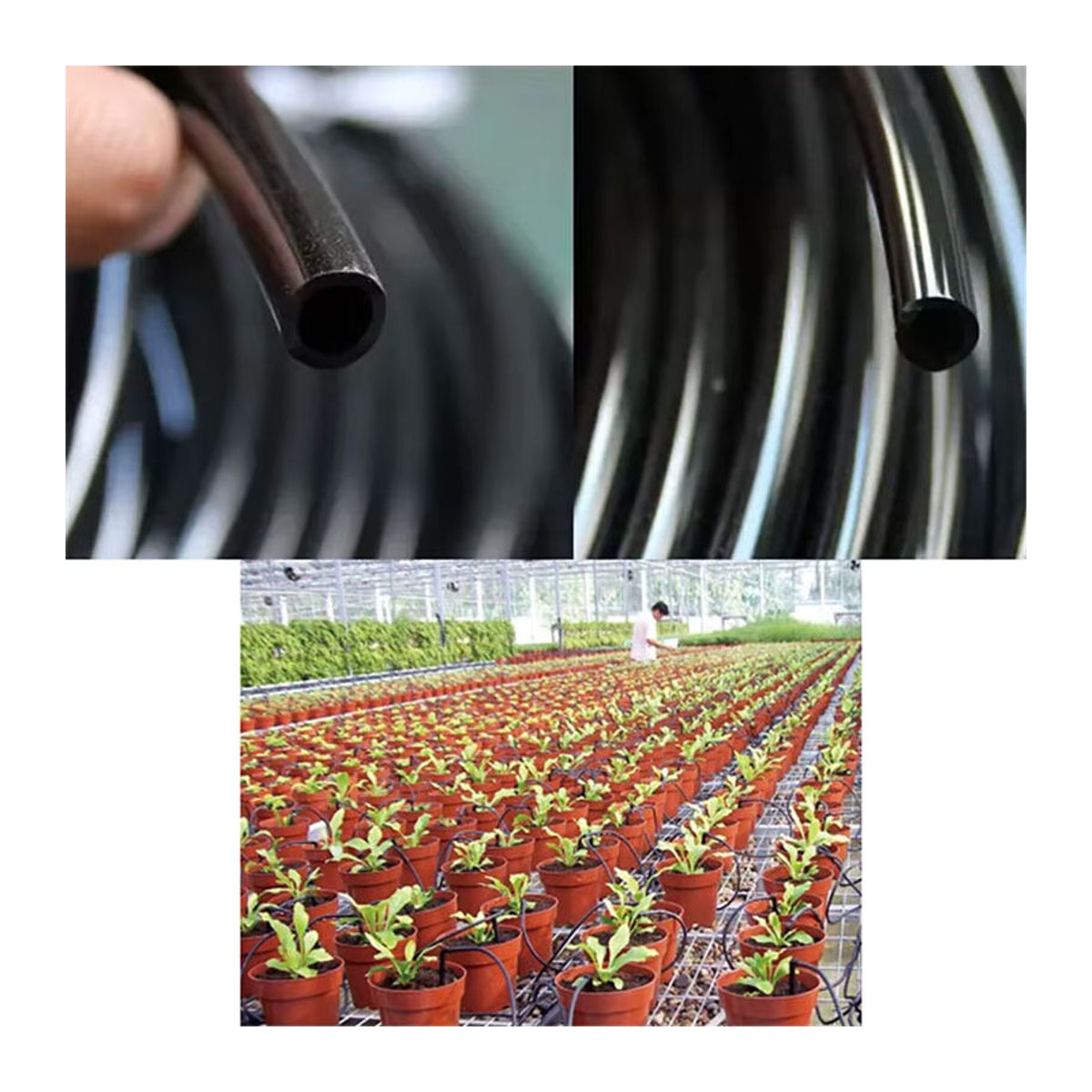 Pengliu Tropfbewässerungsschlauch Schwarz, 10 m Packung, 4/7 mm (1/4 Zoll) und 3/5 mm (1/8 Zoll) für Gartenbewässerung - Bild 4