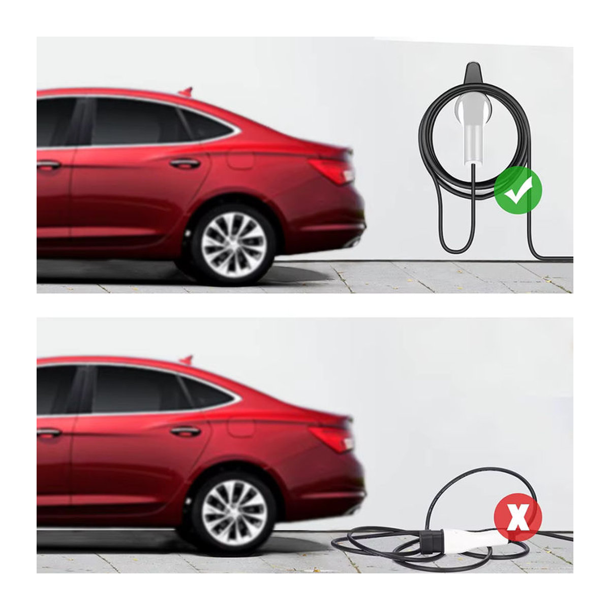 Peocke EV-Ladegerät-Halter für Elektroauto-Ladekabel Typ 1 J1772 Wallbox-Halterung in Schwarz aus Kunststoff - Bild 5