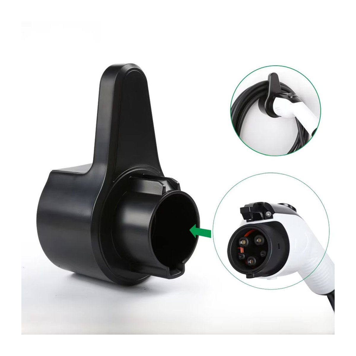 Peocke EV-Ladegerät-Halter für Elektroauto-Ladekabel Typ 1 J1772 Wallbox-Halterung in Schwarz aus Kunststoff - Bild 7