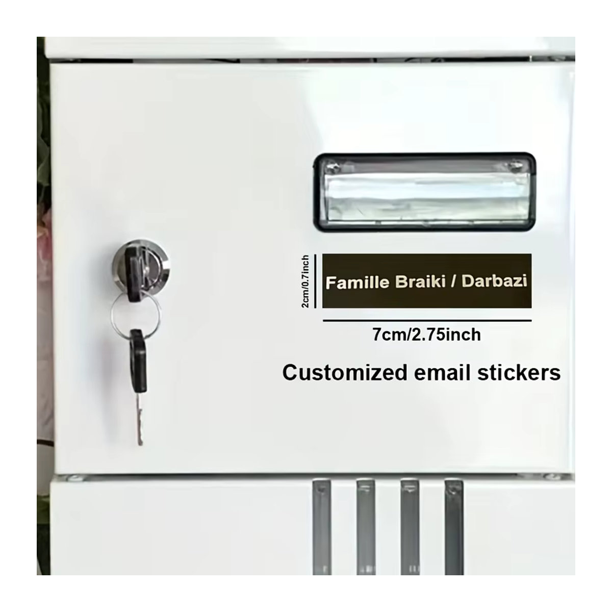 Personalisierte Briefkasten-Adressetiketten aus Edelstahl von Enjoy steel in Bunt, minimalistisches Design zur einfachen Installation - Bild 2